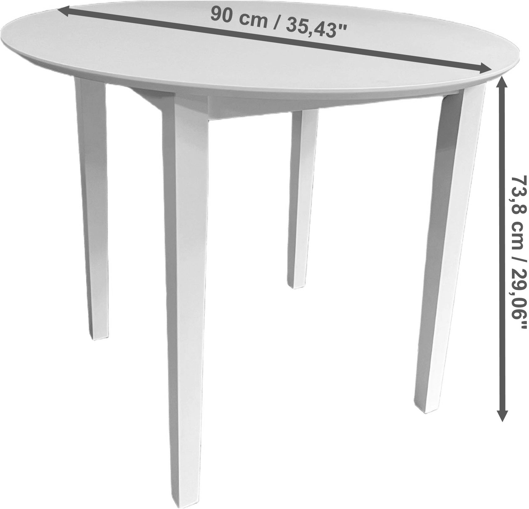 Jahnke Esstisch »DINE LITE 90« Esstisch, rund, Massivholz, Skandi-Look, bis zu 4 Personen, 90 cm