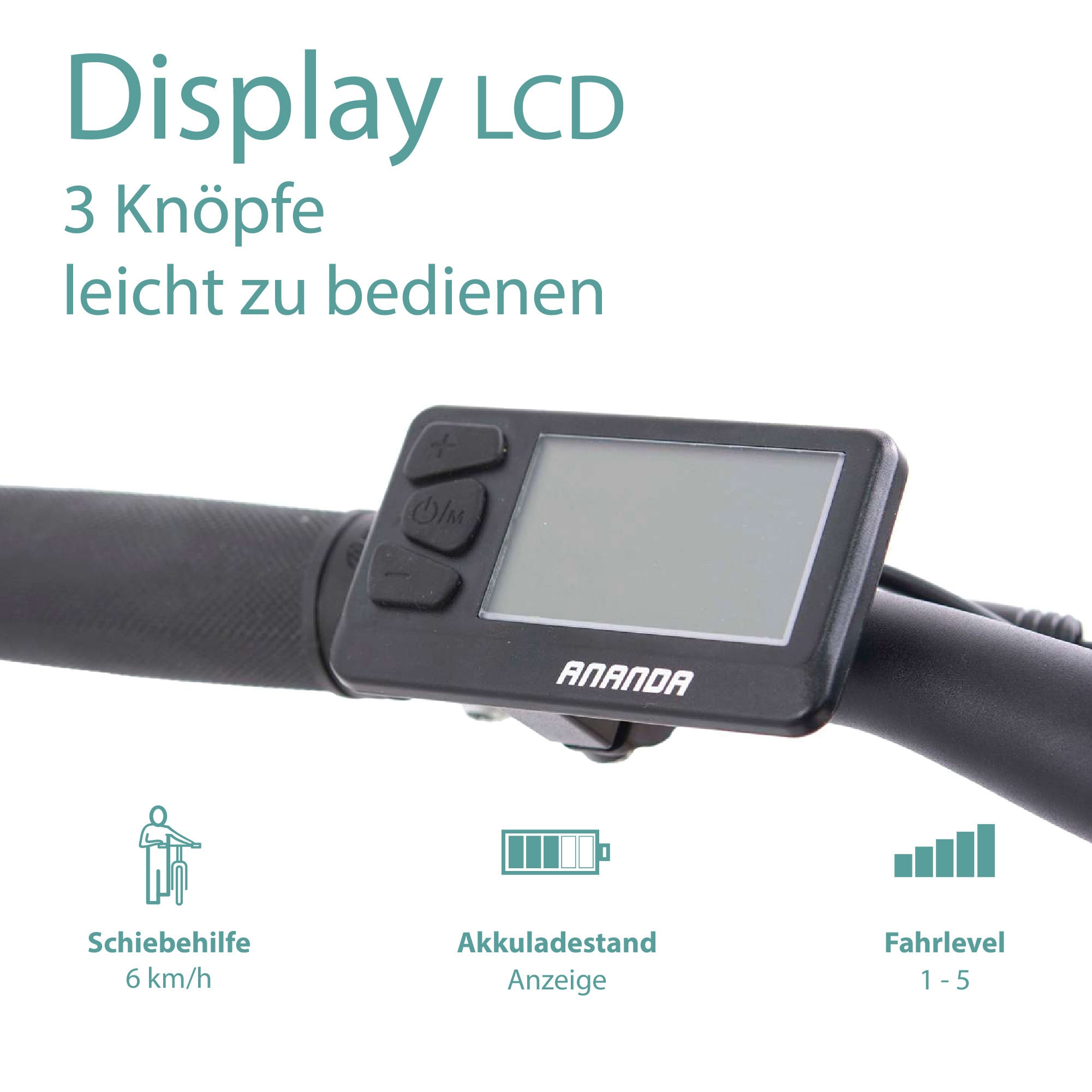 Tretwerk E-Bike »Commander«, 9 Gang, Shimano, Altus M2000, Mittelmotor 250 W, Pedelec, Elektrofahrrad für Damen u. Herren, MTB