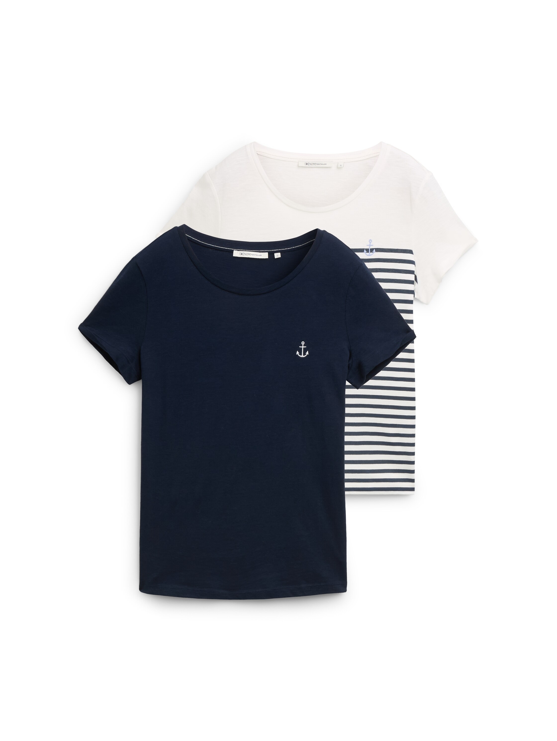 TOM TAILOR Denim Print-Shirt, (Set, 2 tlg.), im Doppelpack mit Anker-Motiv günstig online kaufen