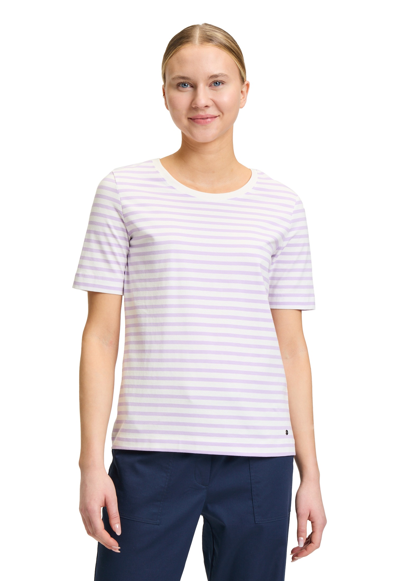 Betty&Co Kurzarmshirt "Damen Basic Shirt mit Ringel" 1 Stk. tlg. Ringel günstig online kaufen