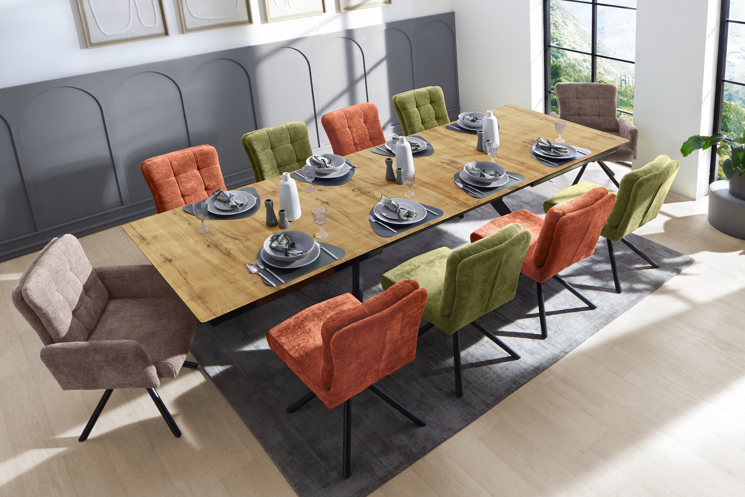 Jockenhöfer Gruppe Esstisch »Tyson, 3-fach ausziehbar« Extrabreit (200-320x100cm), Synchronauszug, melaminbeschichtet