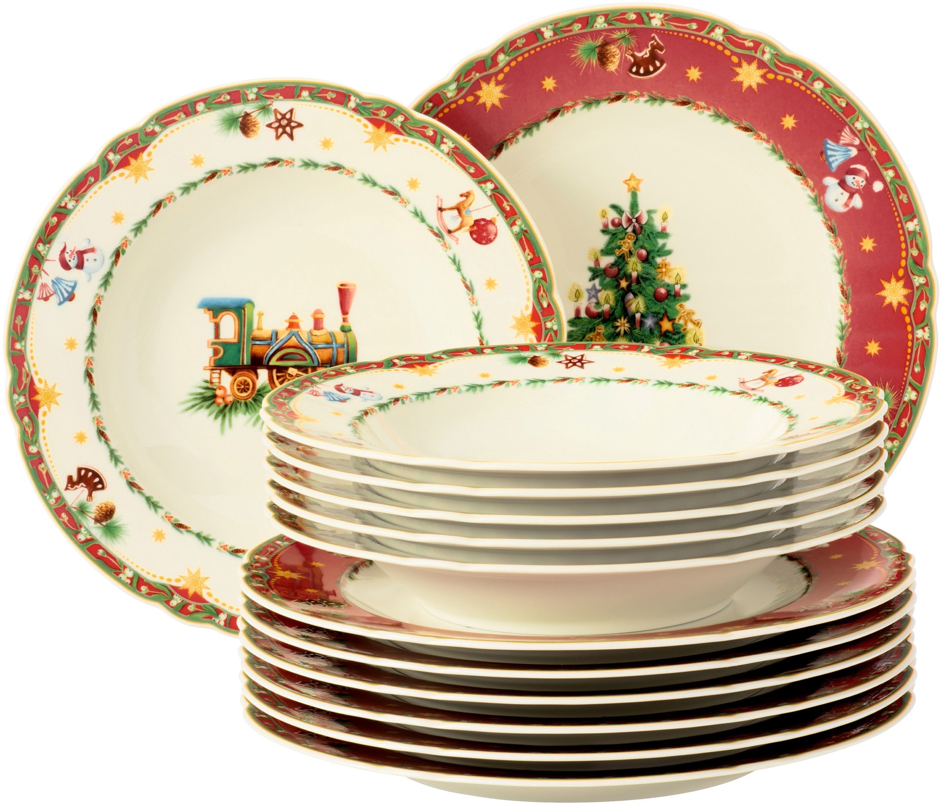 Seltmann Weiden Tafelservice "Teller Set Weihnachten, Advent, Geschirr-Set günstig online kaufen