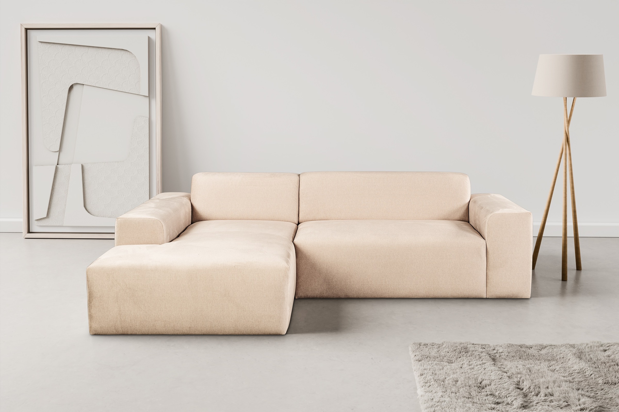 WERK2 Ecksofa "Zeus-L modern & zeitlos, Breite 253 cm, bequemes Sofa" Curvy günstig online kaufen