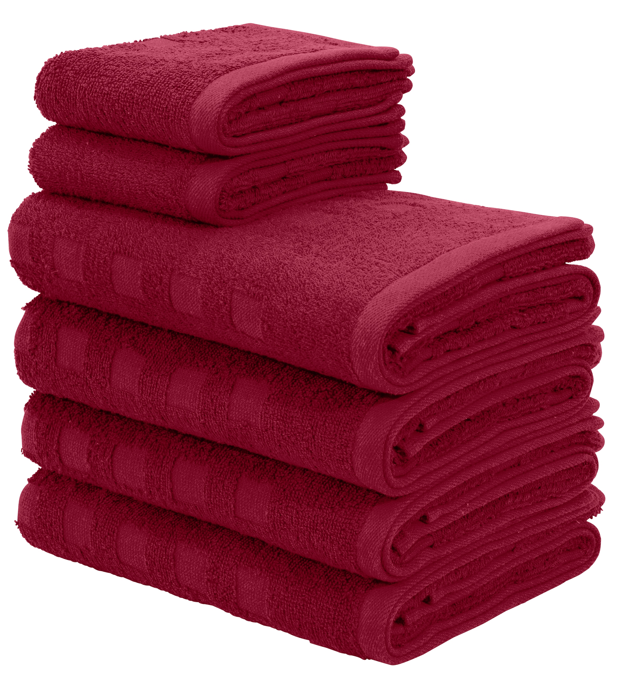 Handtuch | Set bestellen 100% unifarbene Handtücher Frottier, my home Hoch-Tief-Struktur Baumwolle mit tlg., 6 aus »Demara«, Set, BAUR