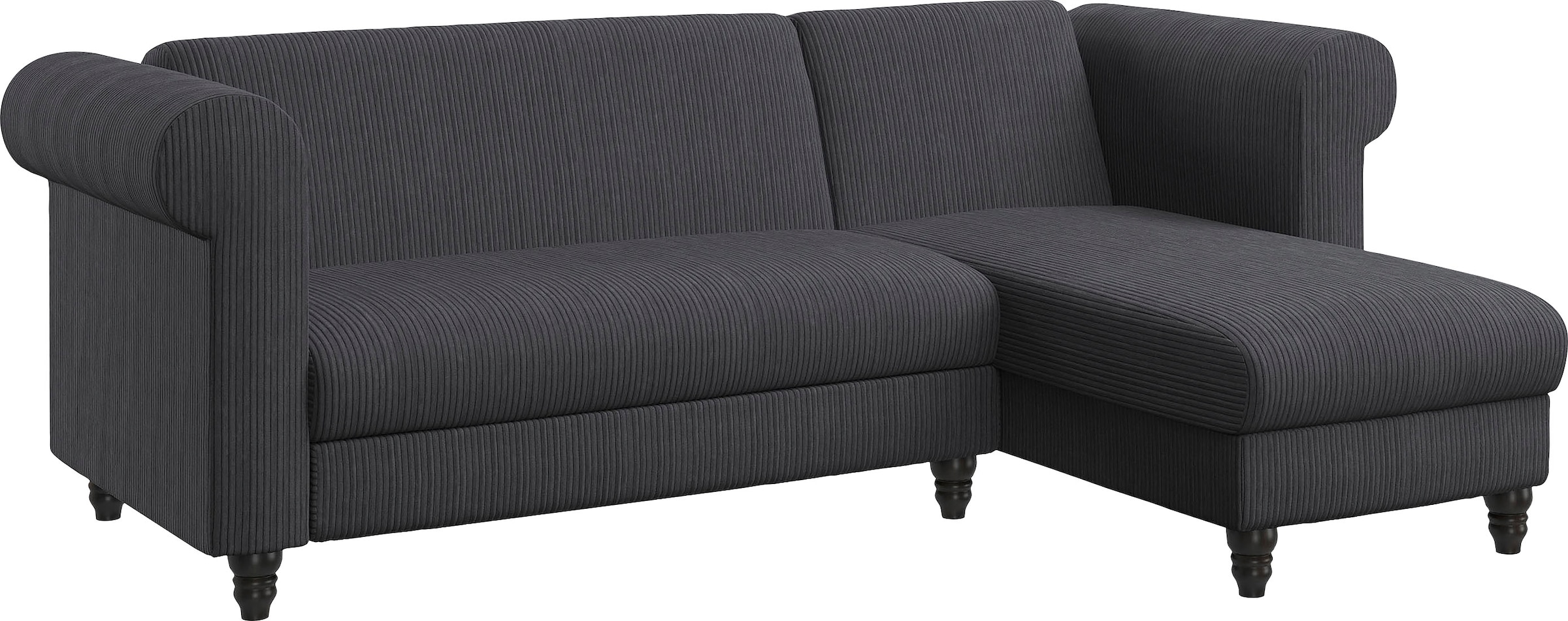 Dorel Home Ecksofa »Felix II, L-Form, Schlafsofa 241cm (Liegefl. 108/195 cm),«, verstellb. Rückenlehne, Recamiere wechselbar, Cord