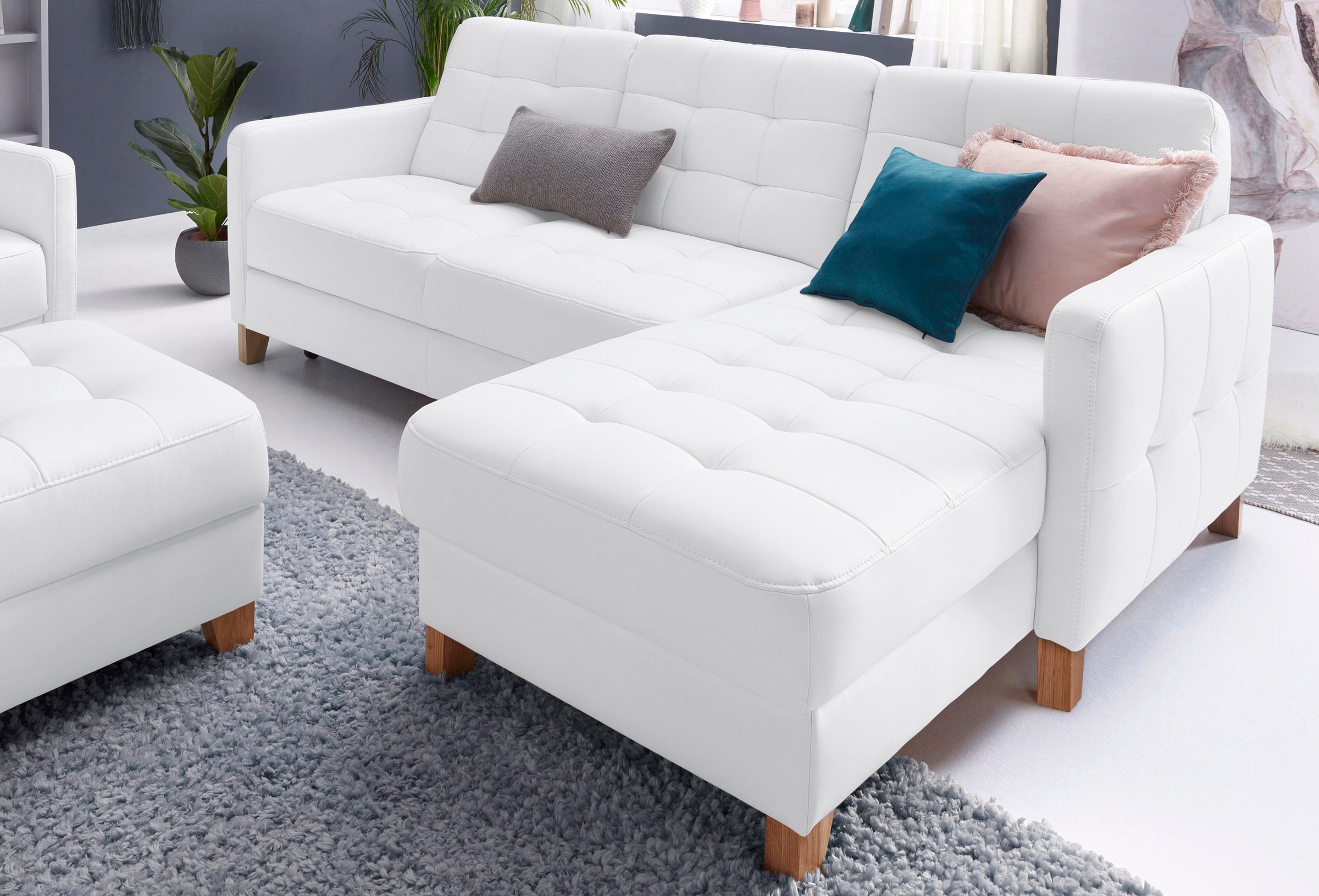 exxpo - sofa fashion Ecksofa »Elio, kompakt und komfortabel, bequem und zeitloses Design, L-Form«, wahlweise mit Bettfunktion