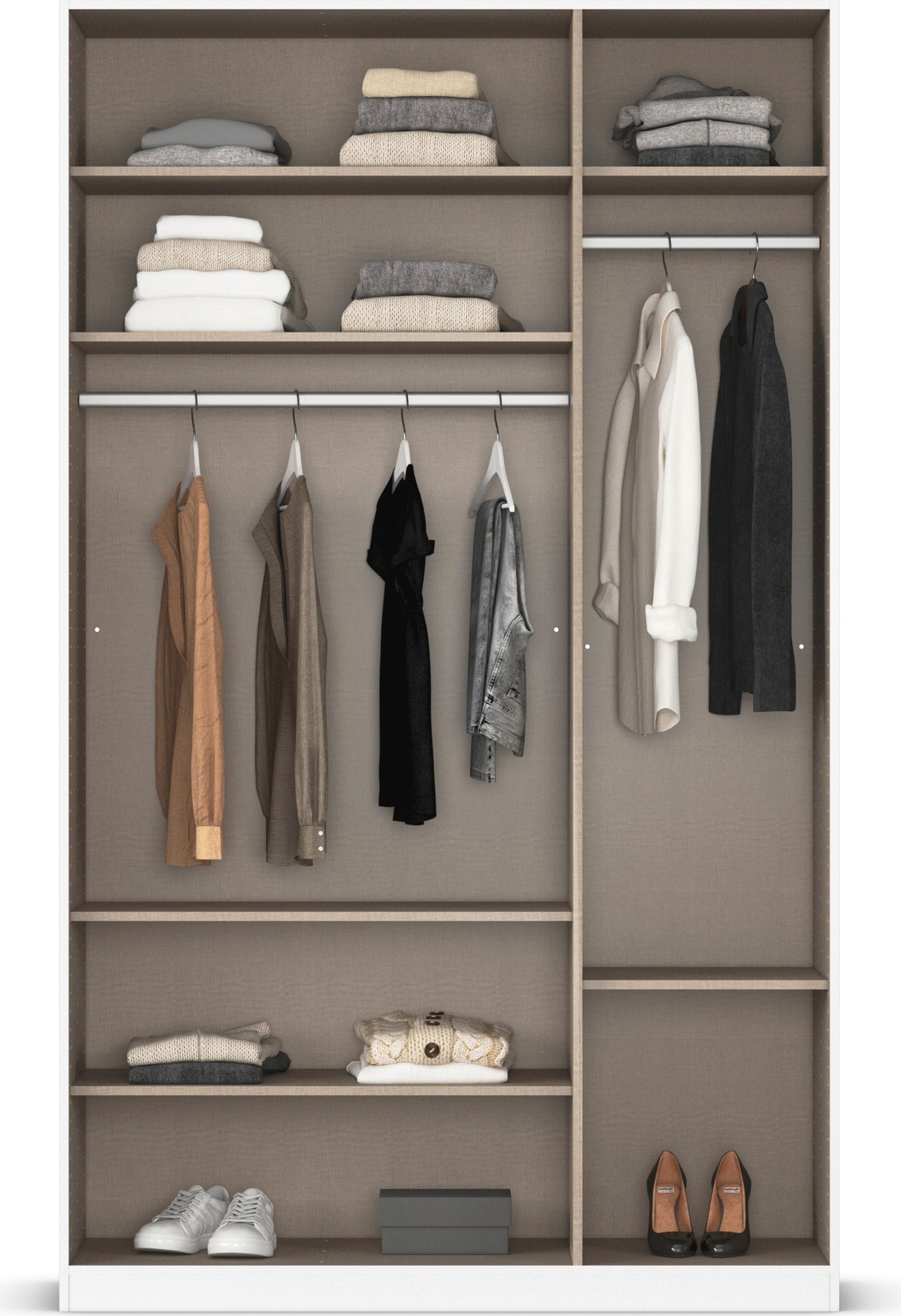 Thumbnail - rauch Drehtürenschrank "Kleiderschrank Schrank Garderobe AGORDO mit Dekor- oder Hochglanzfront" in zwei Griff-Farben, Br...