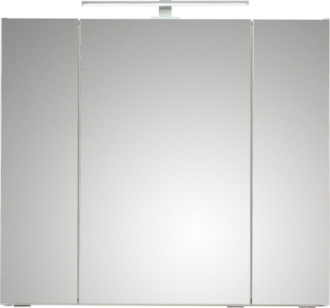 Saphir Badmöbel-Set »Quickset 4-teilig, Keramik-Waschtisch und LED-Spiegelschrank«, (6 St.), Unterschrank, Hängeschrank, inkl. Türdämpfer, 5 Türen, 2 Schubladen