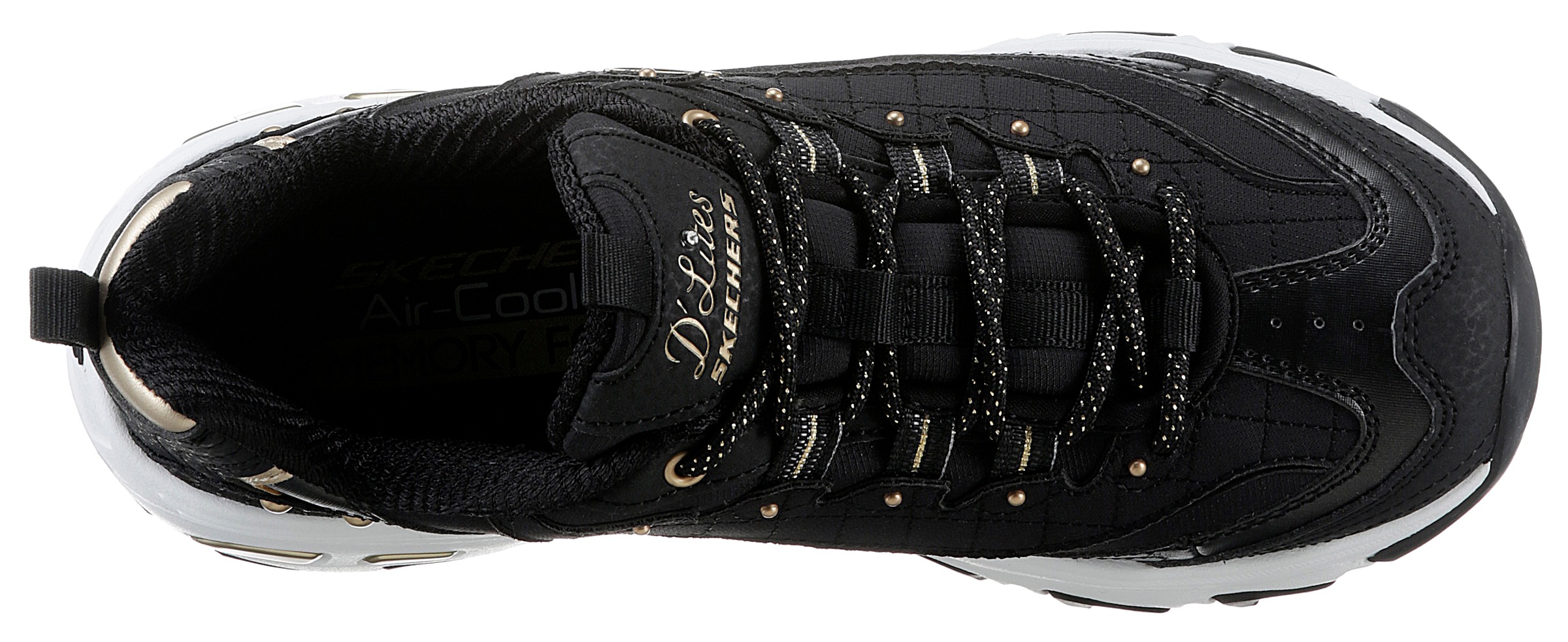 Skechers Sneaker »D'LITES«, mit schönen Metallic-Details, Freizeitschuh, Halbschuh, Schnürschuh