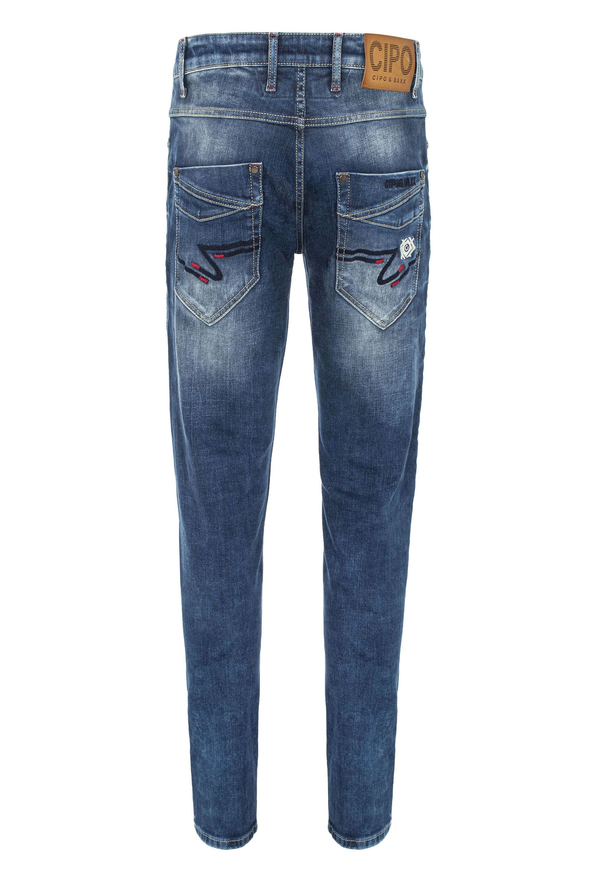 Cipo & Baxx 5-Pocket-Jeans »Jeans«, mit tollen Stickereien, CD717