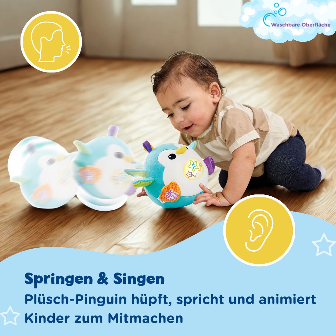 Vtech® Plüschfigur »Vtech Baby, Hüpfspaß-Pinguin« mit Aufnahmefunktion