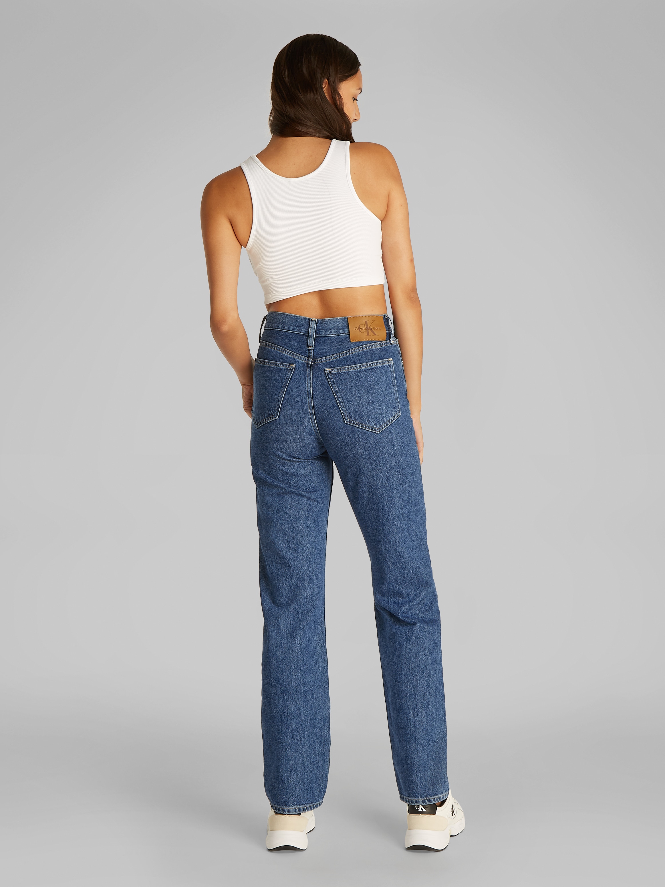 Calvin Klein Jeans Straight-Jeans »HIGH RISE STRAIGHT«, in mittelblauer Waschung