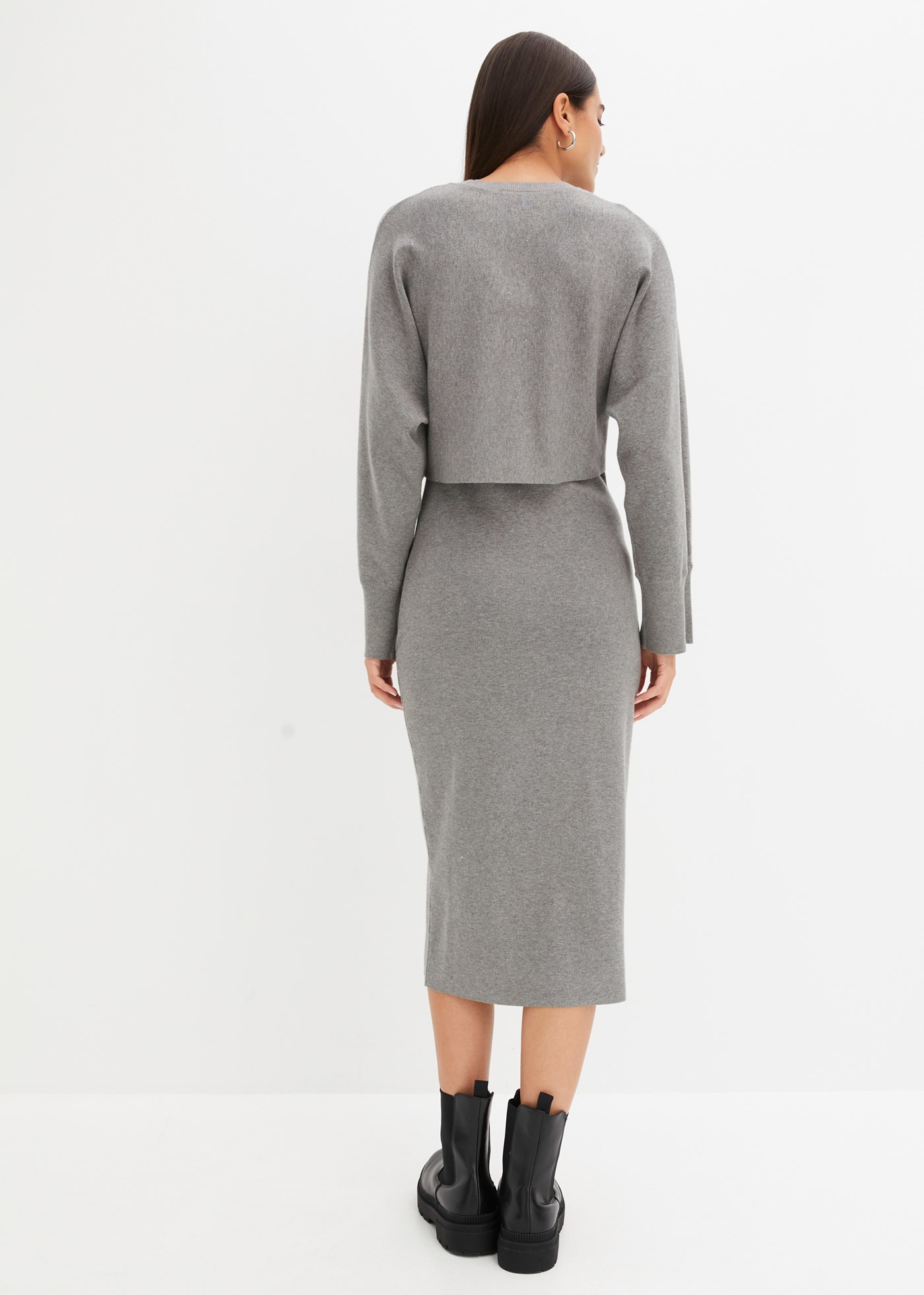 bonprix Strickkleid Set, 2 tlg. für Frühjahr und Sommer, aus Viskose-Mischu günstig online kaufen