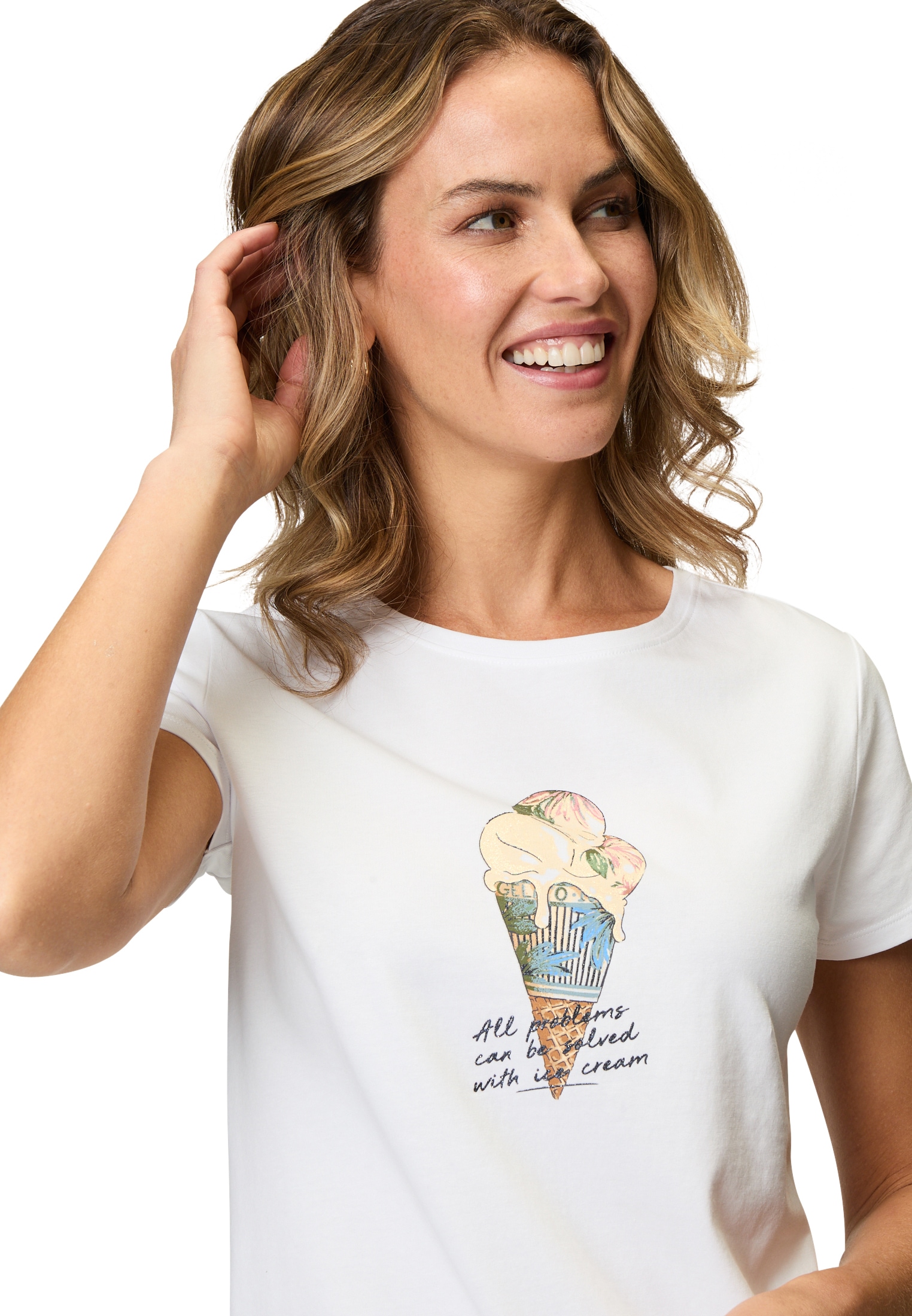 Zero Kurzarmshirt »zero Shirt mit Eismotiv«, (1 tlg.), weiteres Detail
