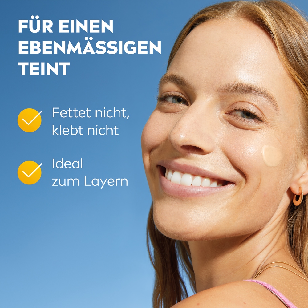 Nivea Sonnenschutzfluid »NIVEA SUN UV Gesicht Fluid LSF 50+ schützt helle Haut vor UV-Strahlen.«