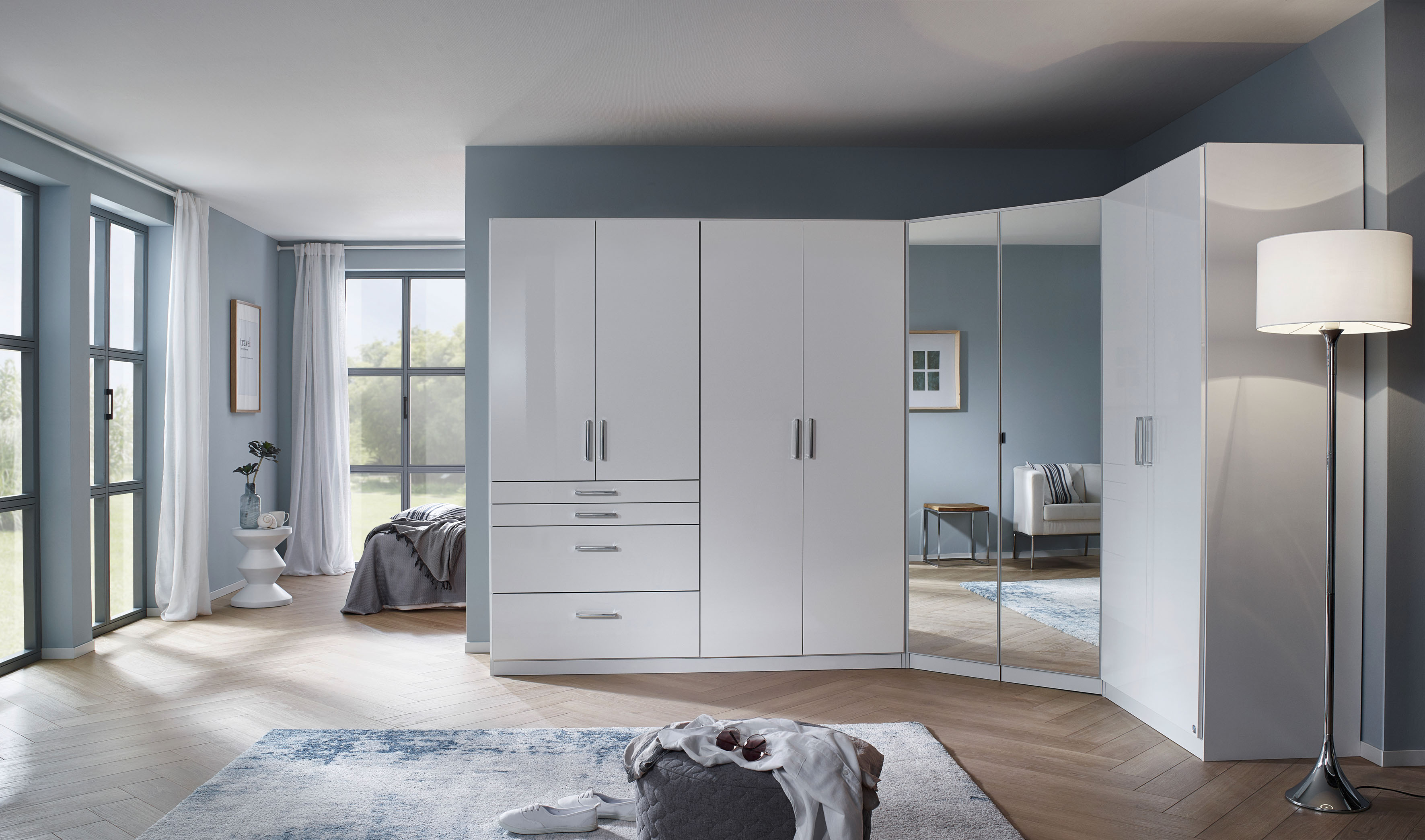 Thumbnail - rauch Schrank-Set "Kleiderschrank Schrank Garderobe Garderobenschrank Eckschrank HOMBURG", viel Stauraum, oberer Schubka...