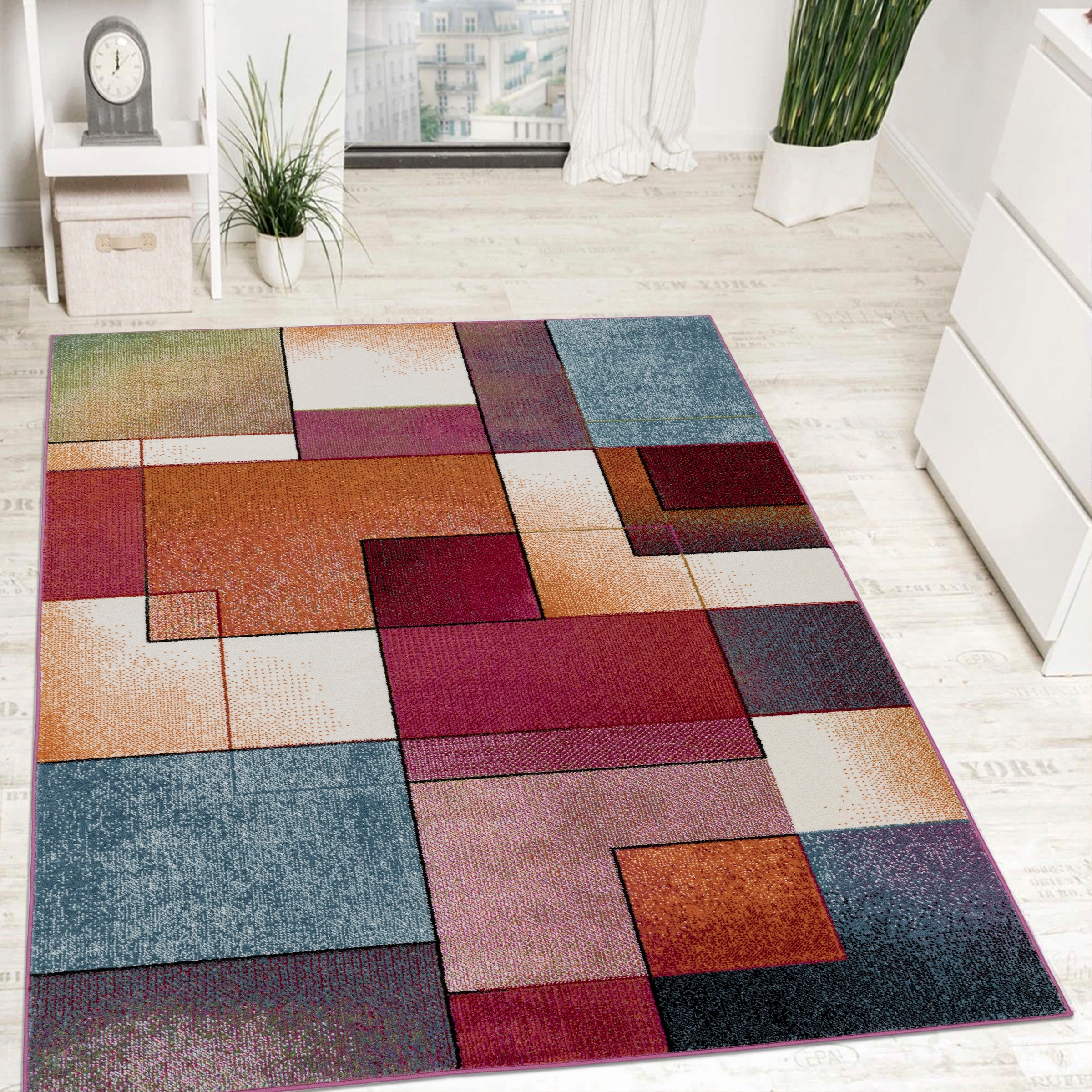 Paco Home Teppich "ECE 933" rechteckig 14 Höhe Kurzflor, modernes Karo Desi günstig online kaufen
