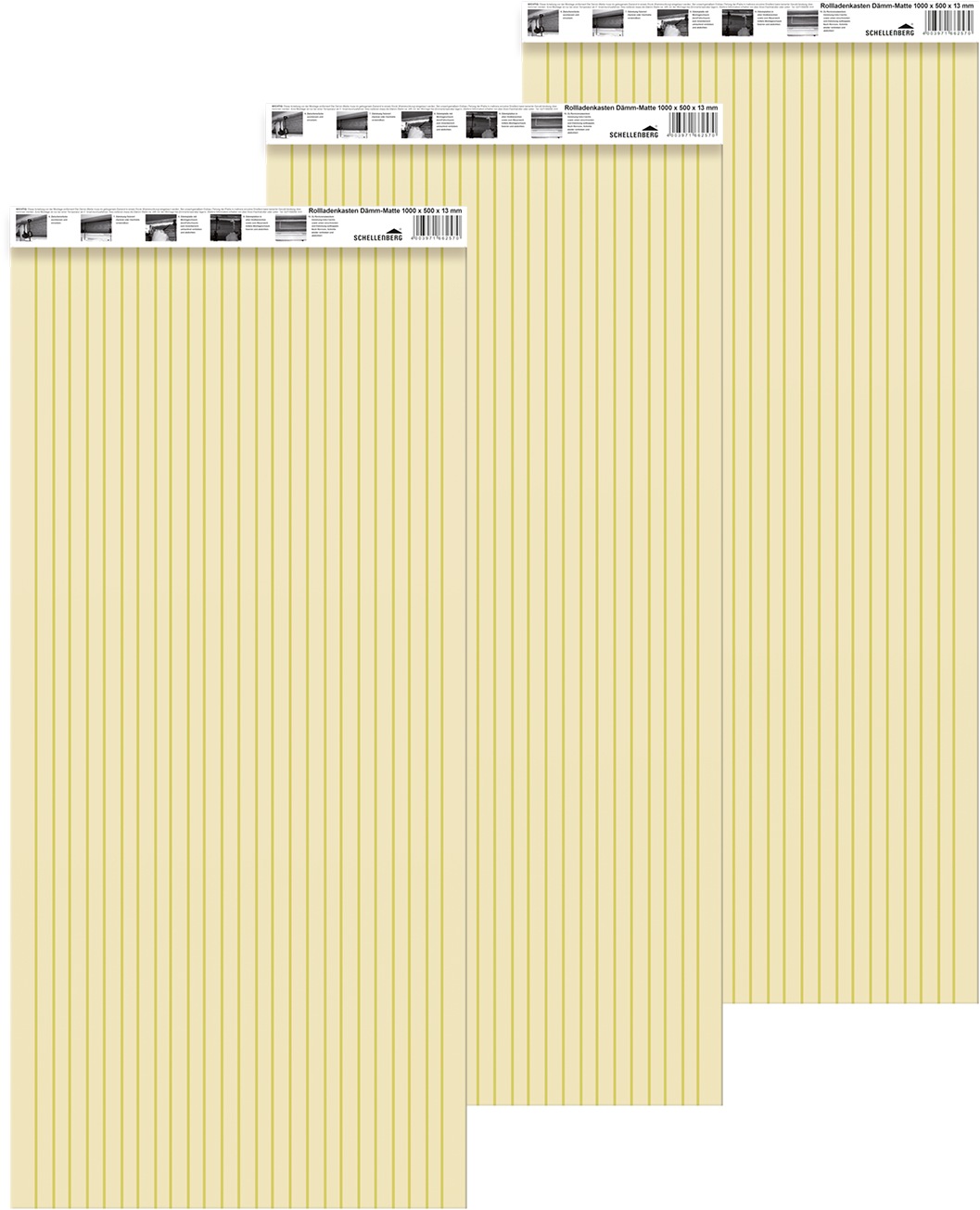 SCHELLENBERG Rollladenkastendämmung "einteilig, 100 x 50 x 1,3 cm", B/H/L: 100cm x 1,3cm x 100cm 3 Stk., grau, Dämmmaterialien, Thermoisolierung für