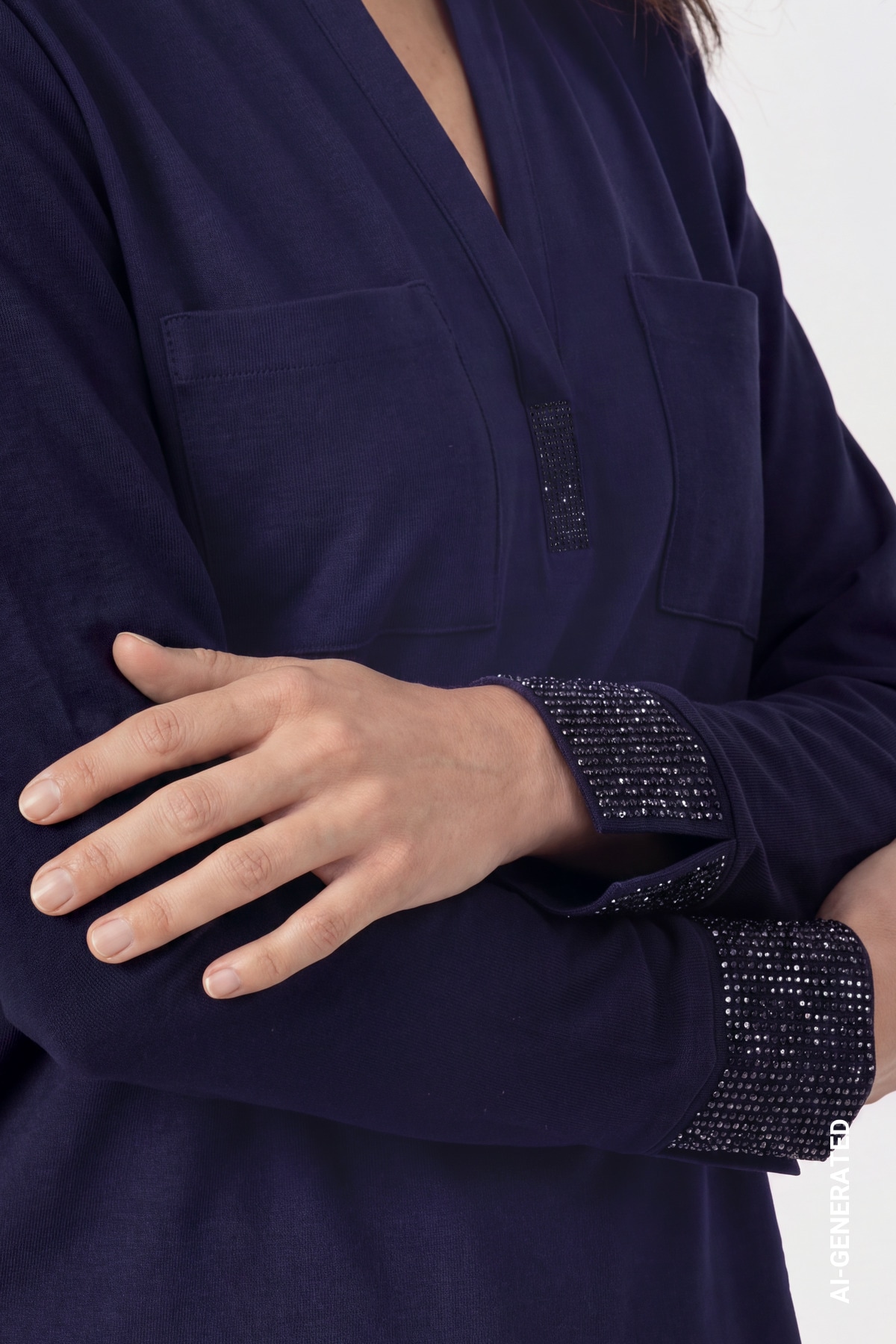 Monari Schlupfbluse »Schluse Basic Schmuckdetail« Regular fit mit V-Ausschnitt