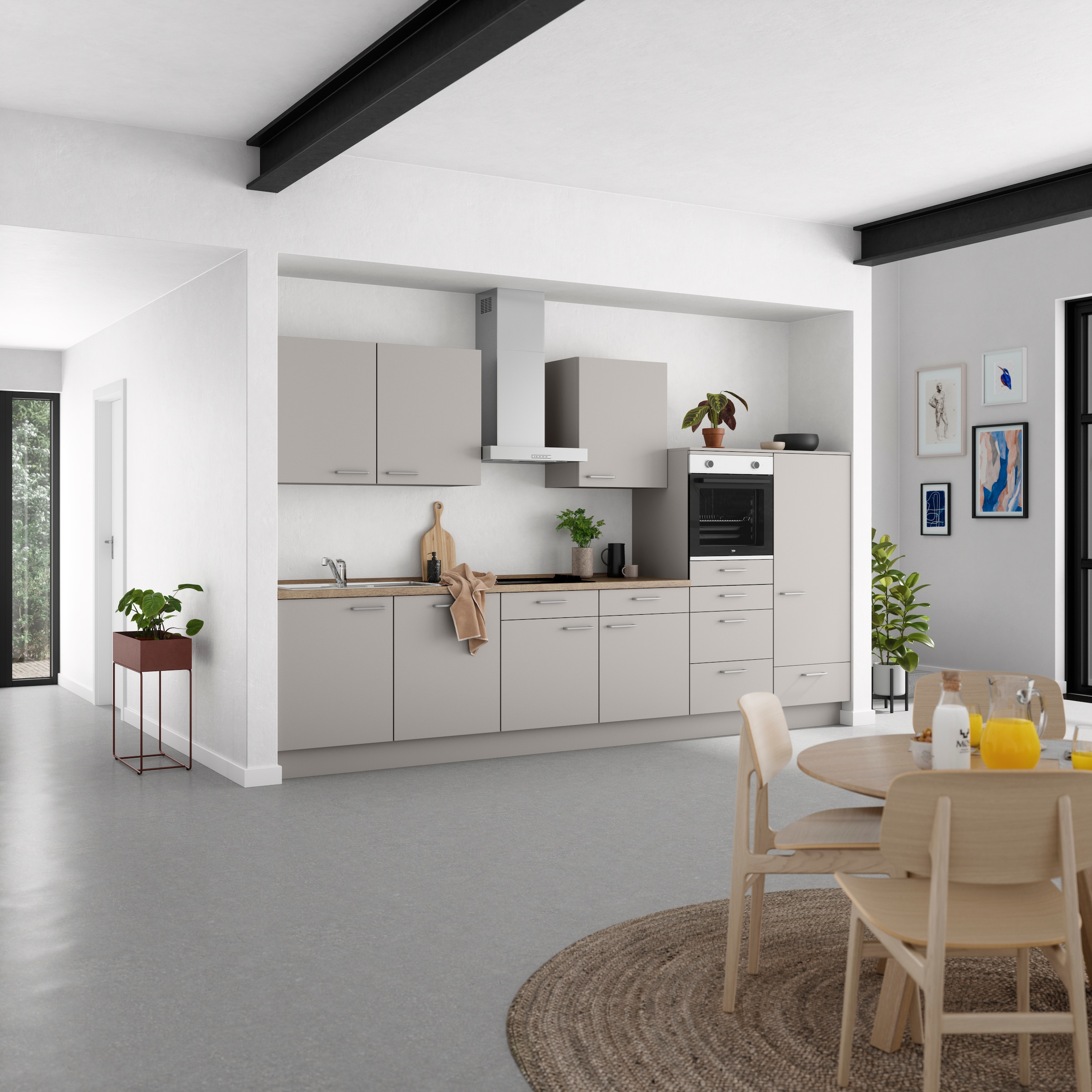 nobilia® Küchenzeile »"Touch I"«, vormontiert, Ausrichtung wählbar, Breite 360 cm, wahlw. mit E-Geräten