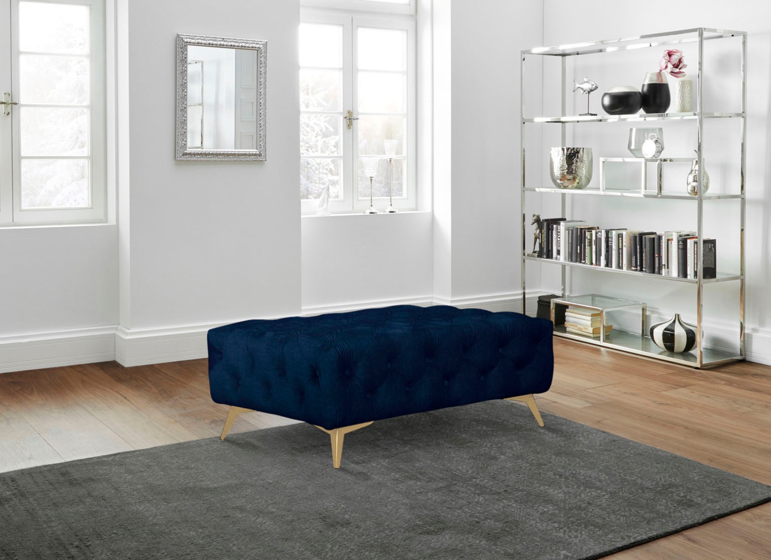 Home affaire Polsterhocker "Glynis" aufwändige Knopfheftung, moderne Cheste günstig online kaufen