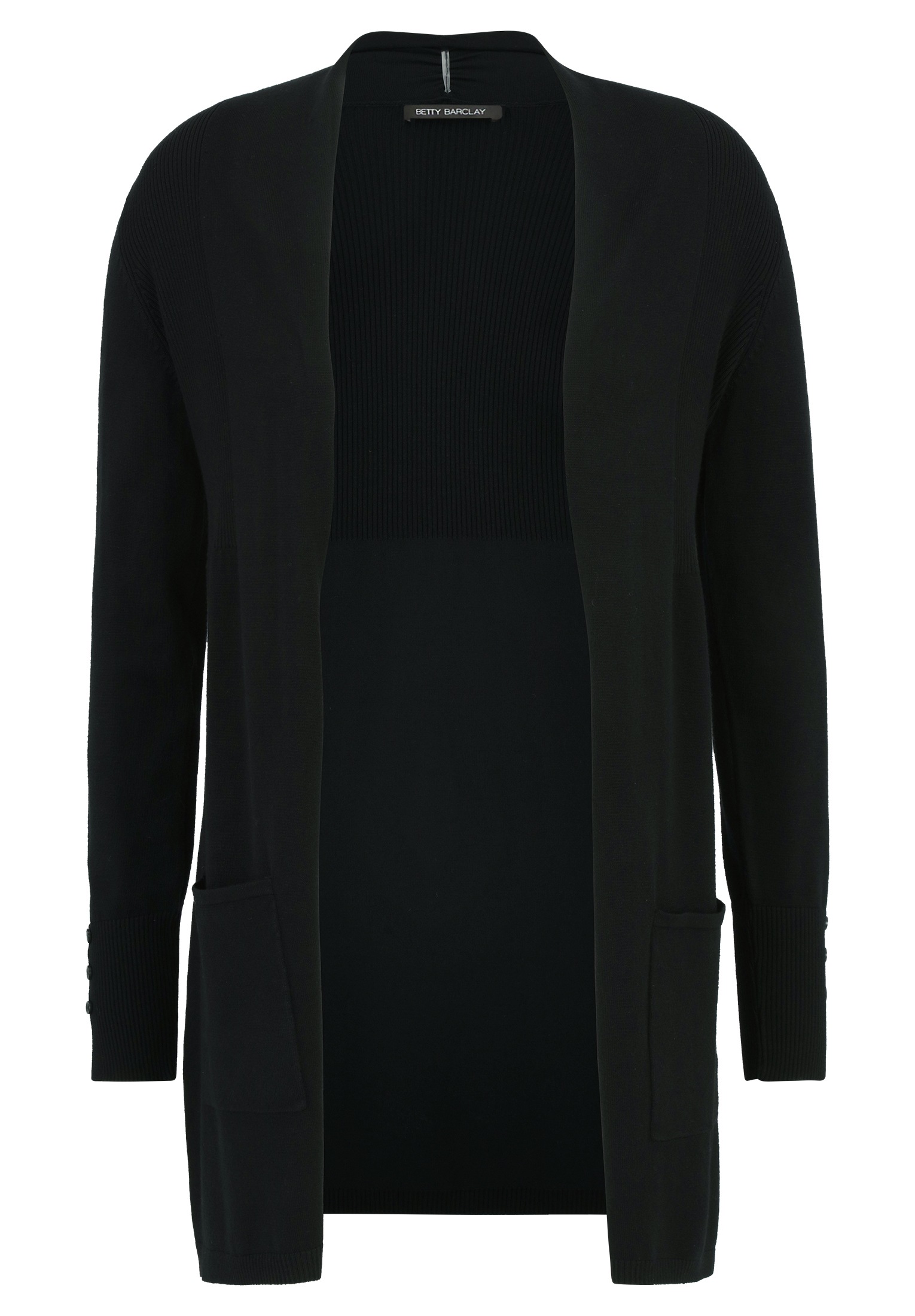 Betty Barclay Strickjacke »Betty Barclay Longstrickjacke mit Rippenstruktur«, Ärmelschlitz