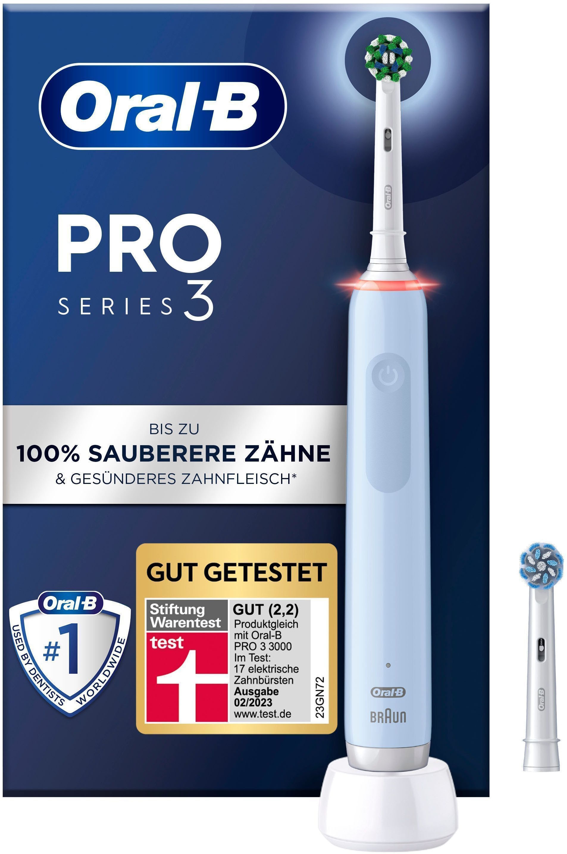 Oral-B Elektrische Zahnbürste »Pro 3 3000«, 2 St. Aufsteckbürsten, 3 Putzmodi