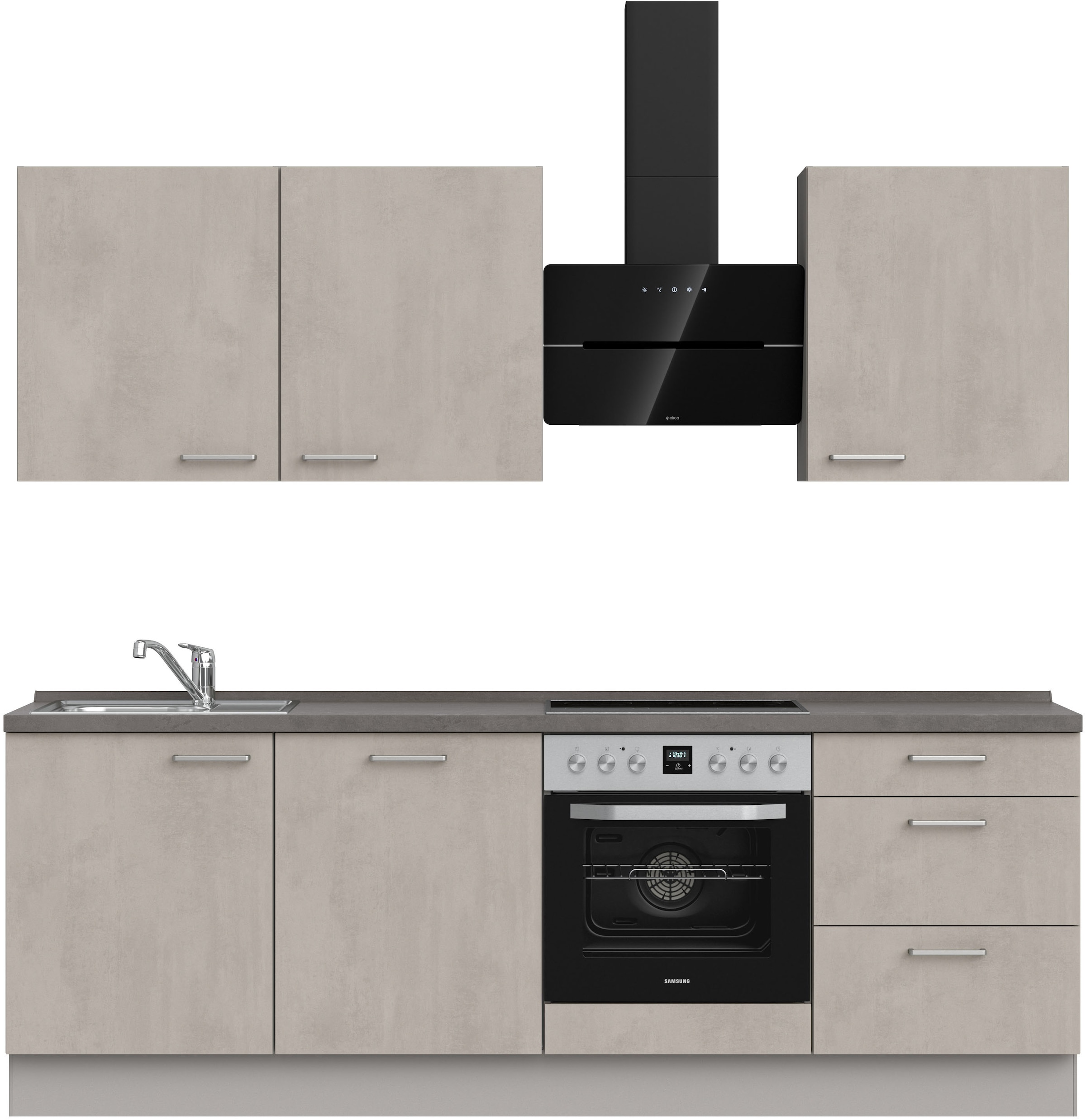 nobilia ""Riva II", NEU: individuell anpassbar mit gratis Profi-Beratung" vormontiert, Breite 240 cm, Ausrichtung wählbar, wahlw. mit E-Geräten