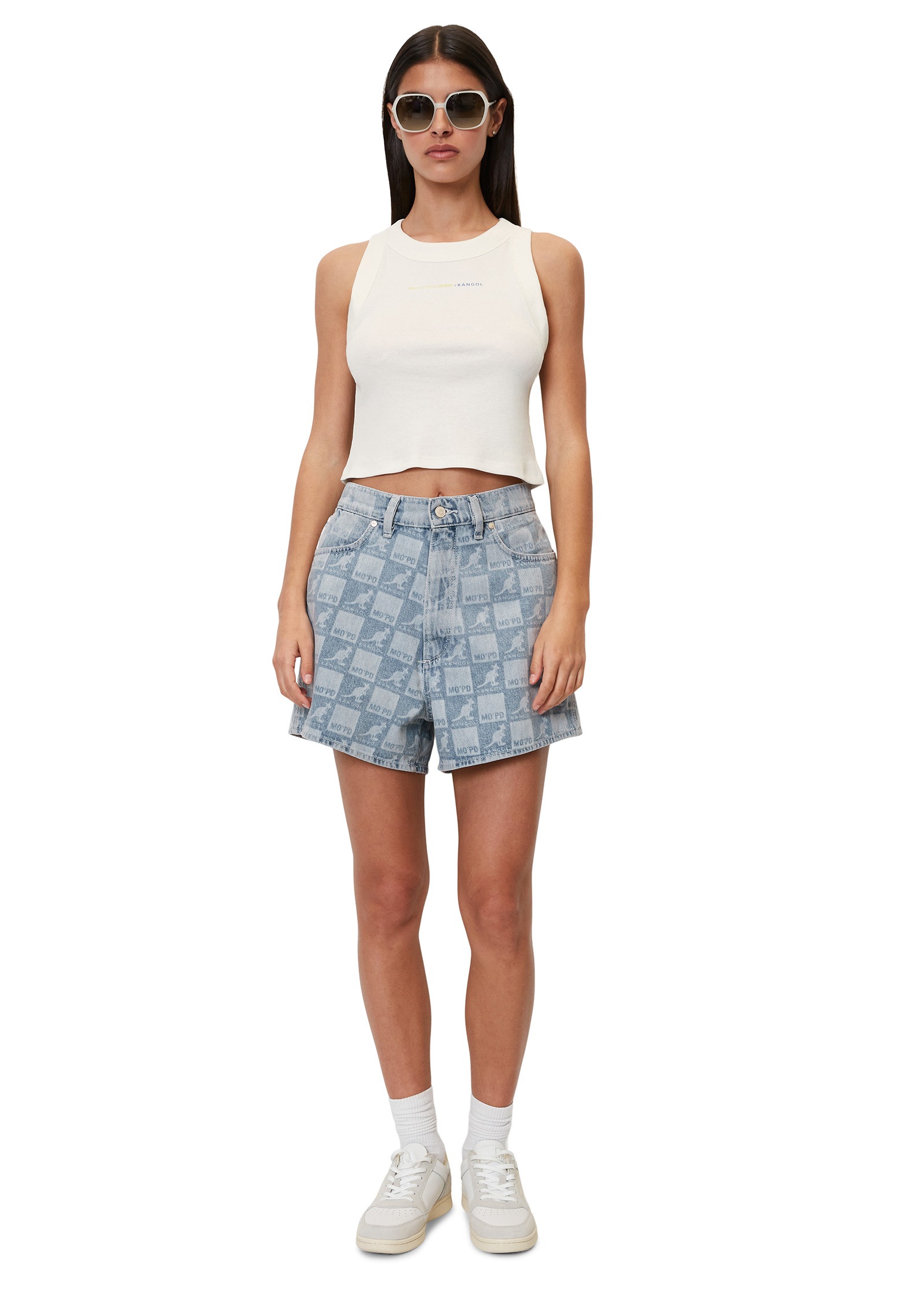 Marc O'Polo DENIM Shorts »mit Laser-Allover-Print«