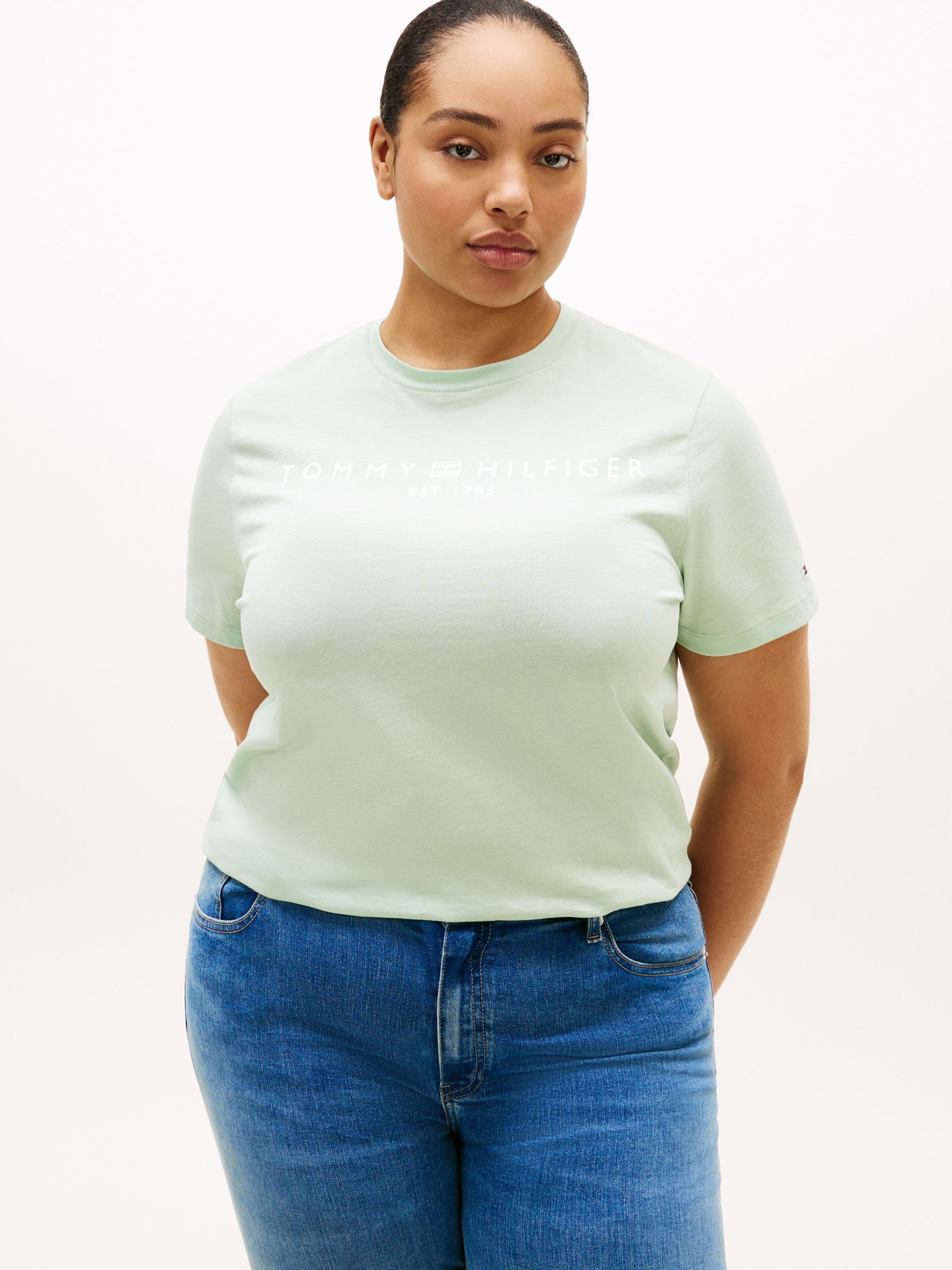 Tommy Hilfiger Curve T-Shirt "CRV REG CORP LOGO C-NK SS" in großen Größen günstig online kaufen