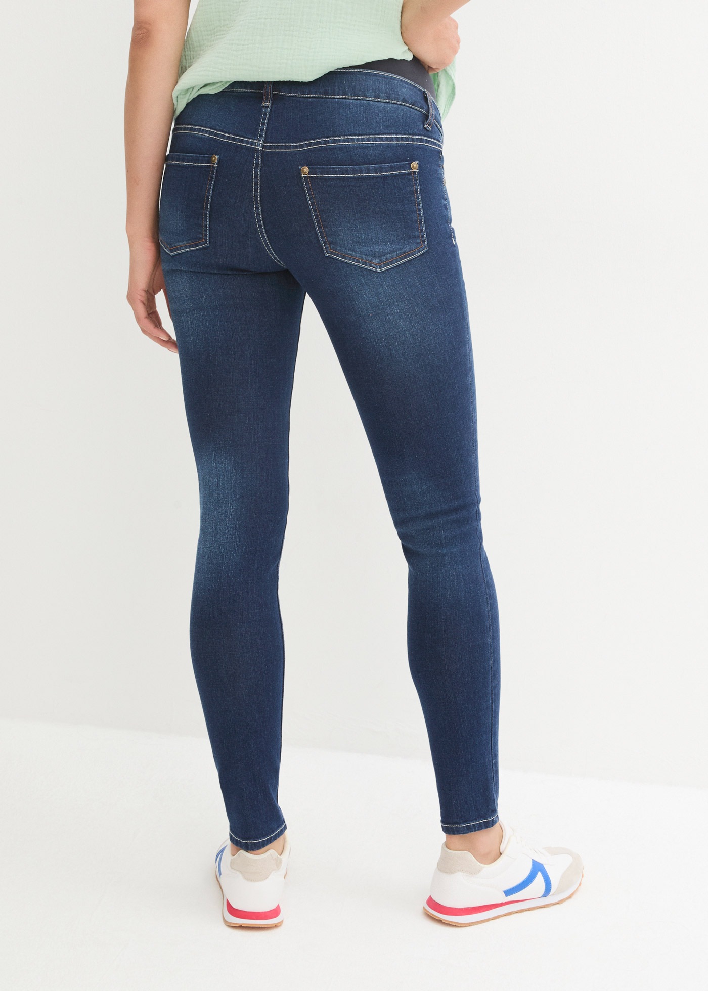 bonprix Umstandsjeans Skinny Fit, breiter Jerseybund, verstellbarer Gummizu günstig online kaufen