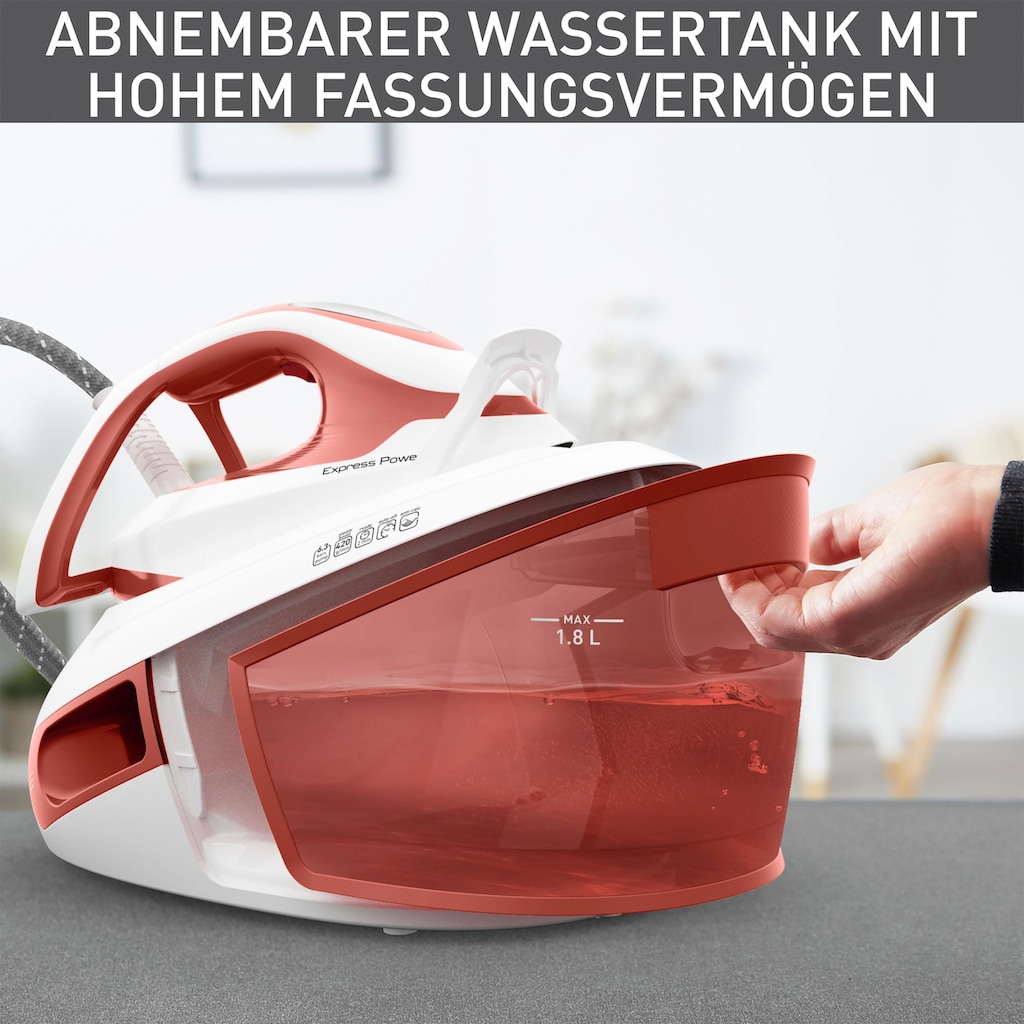 Tefal Dampfbügelstation »SV8110 Express Power, 6,3 bar, XL Wassertank,«, 420 g/Min. extra Dampfstoß, ideal für alle Textilien, Kalk-Kollektor