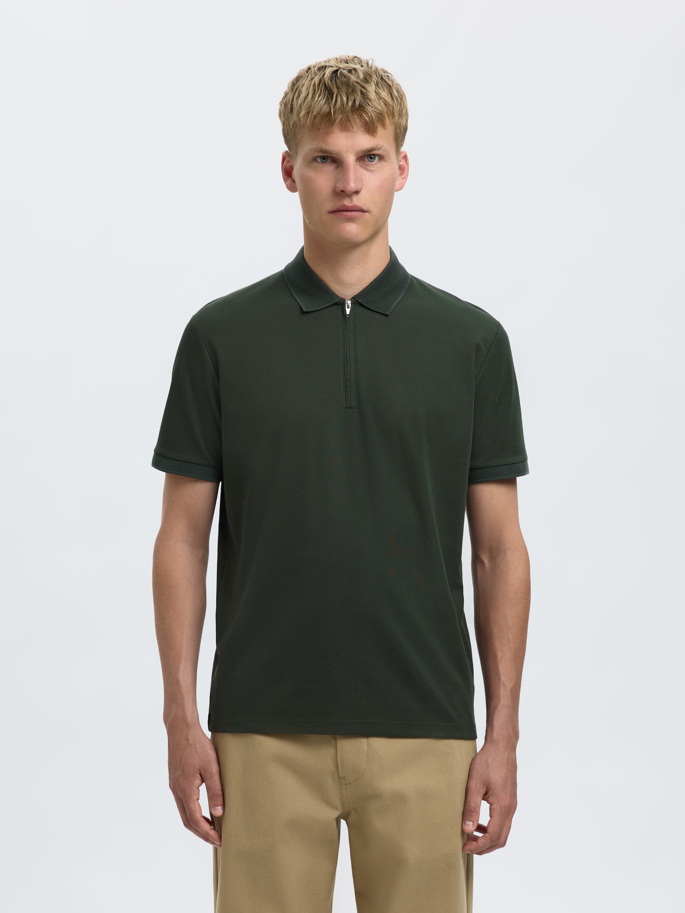 SELECTED HOMME Poloshirt "SLHFAVE ZIP SS POLO NOOS" günstig online kaufen