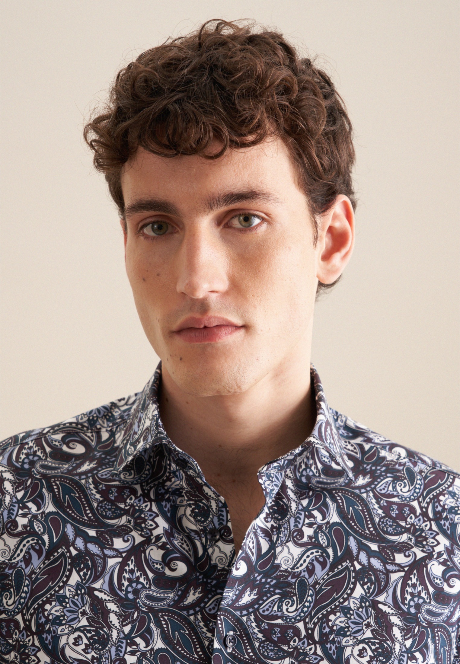 Thumbnail - seidensticker Businesshemd "Slim" Slim Langarm Kentkragen Druck