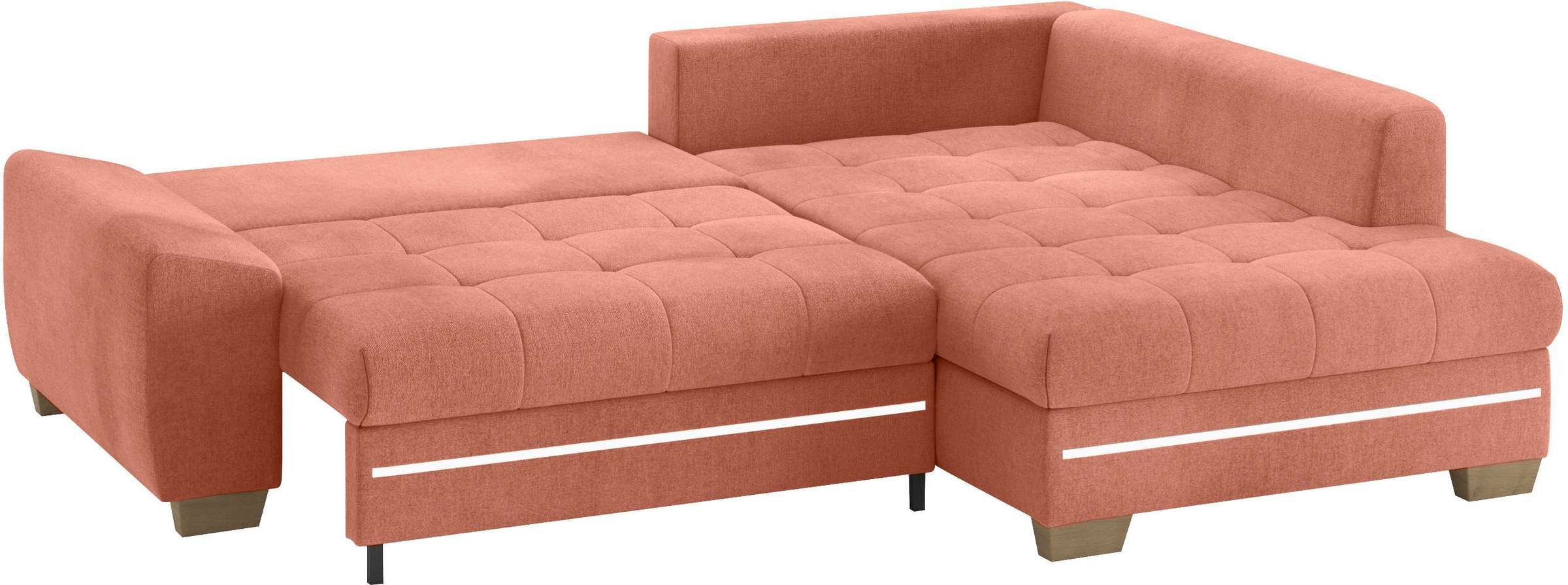 Mr. Couch Ecksofa »Nikita II, L-Form«, mit Kaltschaum, RGB-LED Beleuchtung, wahlweise mit Bett, Bettkasten