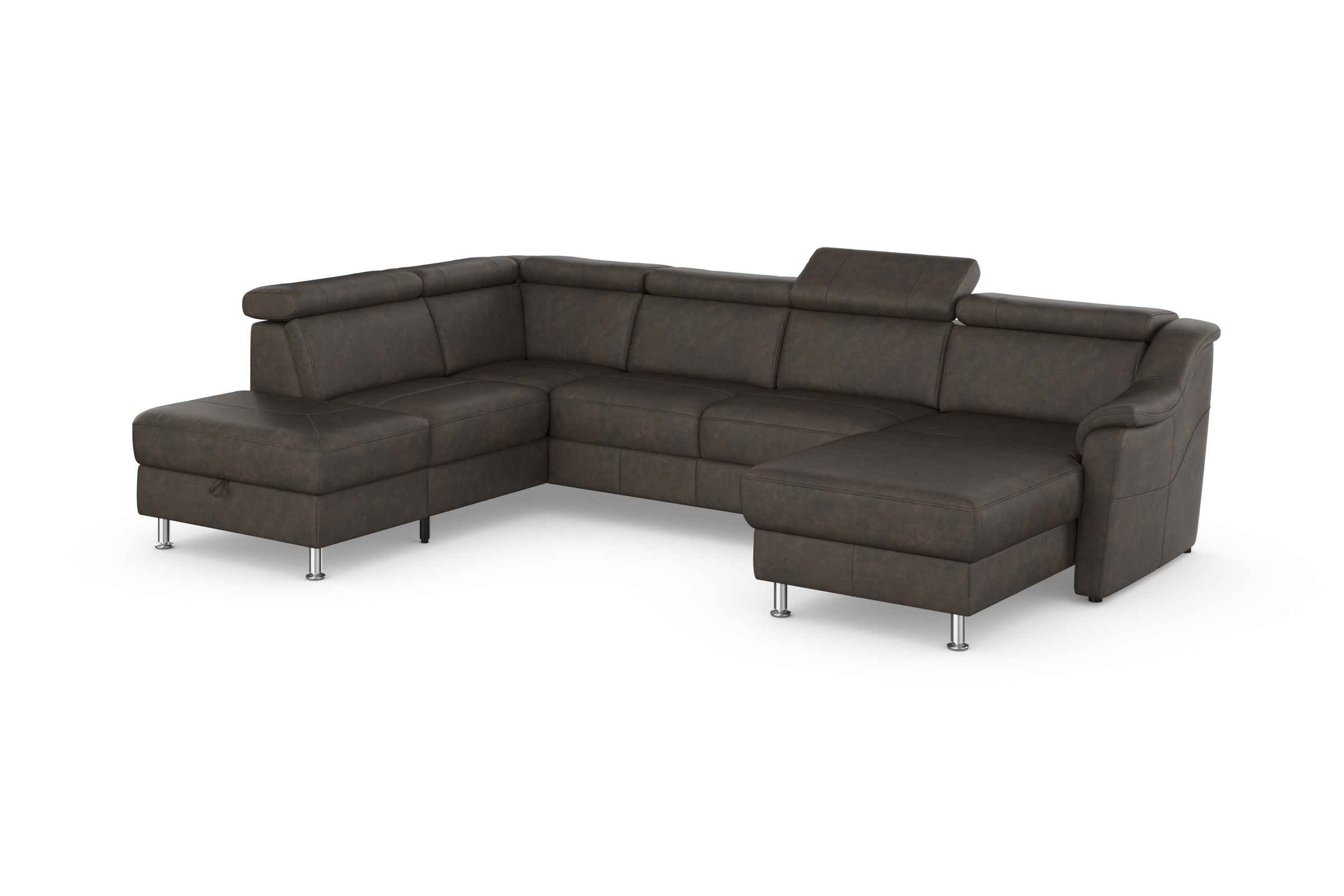 sit&more Wohnlandschaft »Freetown U-Form«, Kopfteilverstellung und Federkern, wahlweise mit Bettfunktion