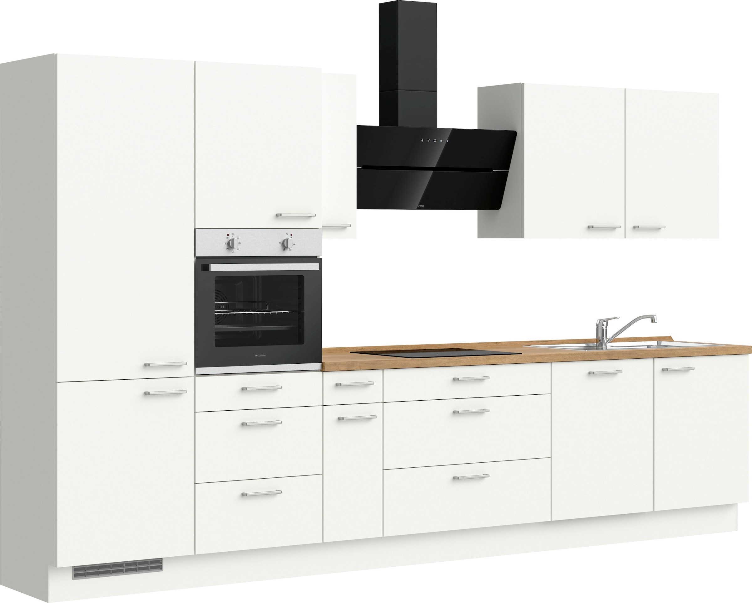 nobilia® elements Küchenzeile »"elements premium"«, vormontiert, Ausrichtung wählbar, Breite 360 cm, mit E-Geräten