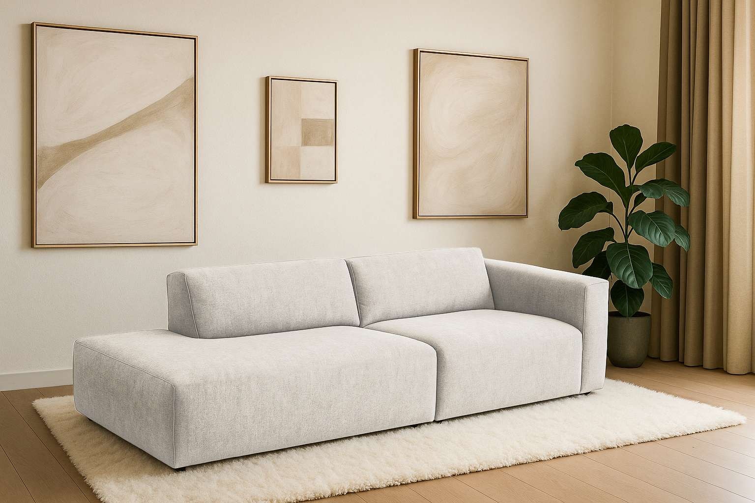 Home affaire 2-Sitzer "Noord mit Kedernaht, Breite 227 cm" Cord, Struktur, Webstoff, mit Wellenunterfederung, Massivholzrahmen