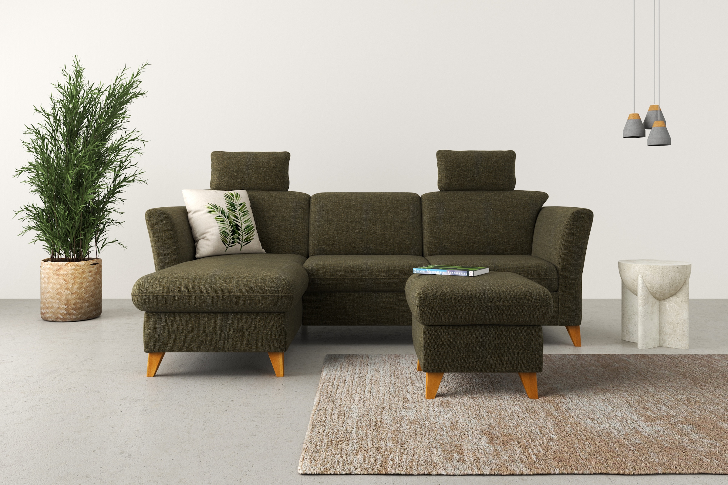 Home affaire Ecksofa »Trelleborg L-Form«, Federkern-Polsterung, wahlweise mit Bettfunktion und Bettkasten