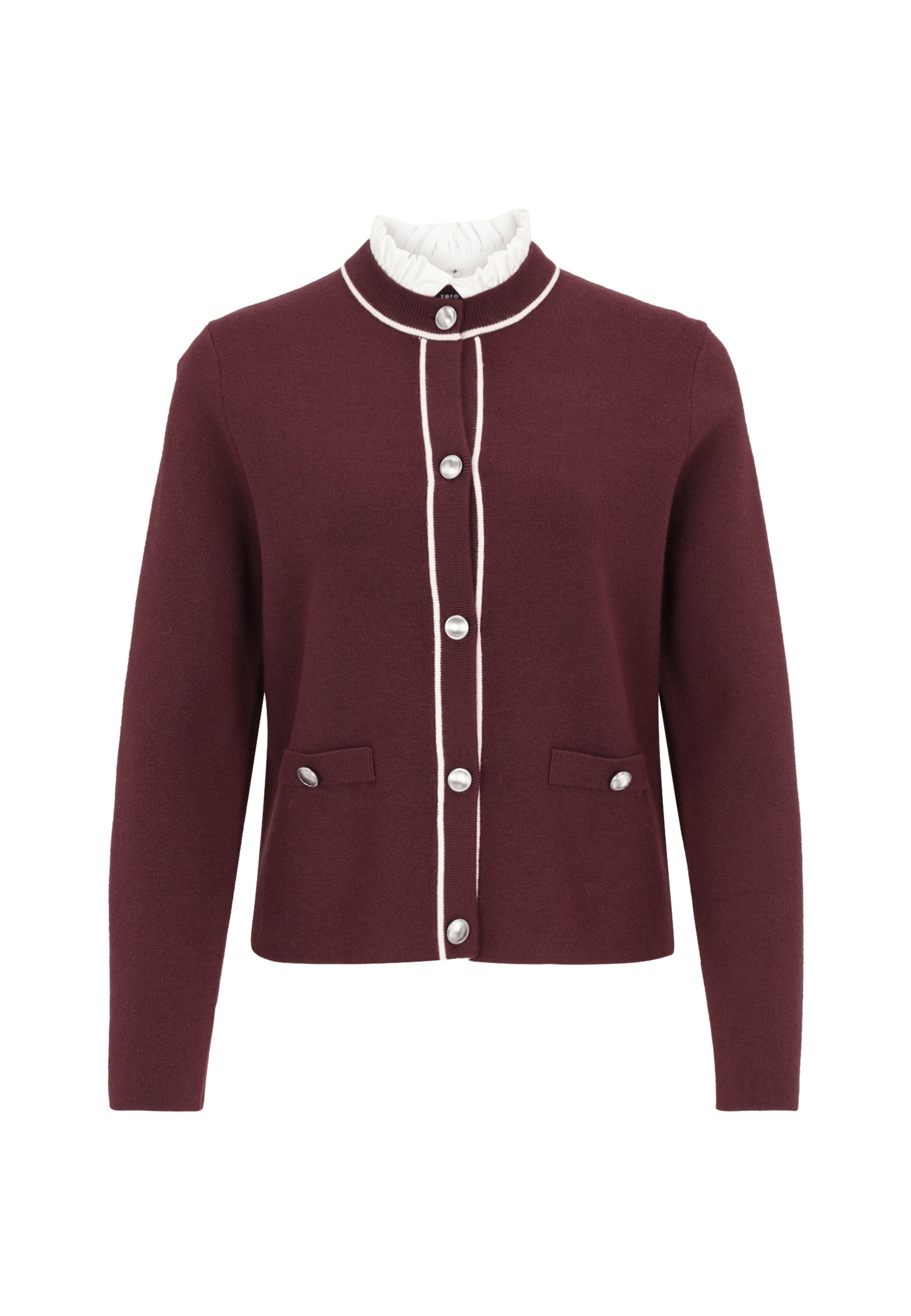 Zero Strickjacke "zero Damen Strickjacke mit Ziertaschen", Knopfleiste günstig online kaufen