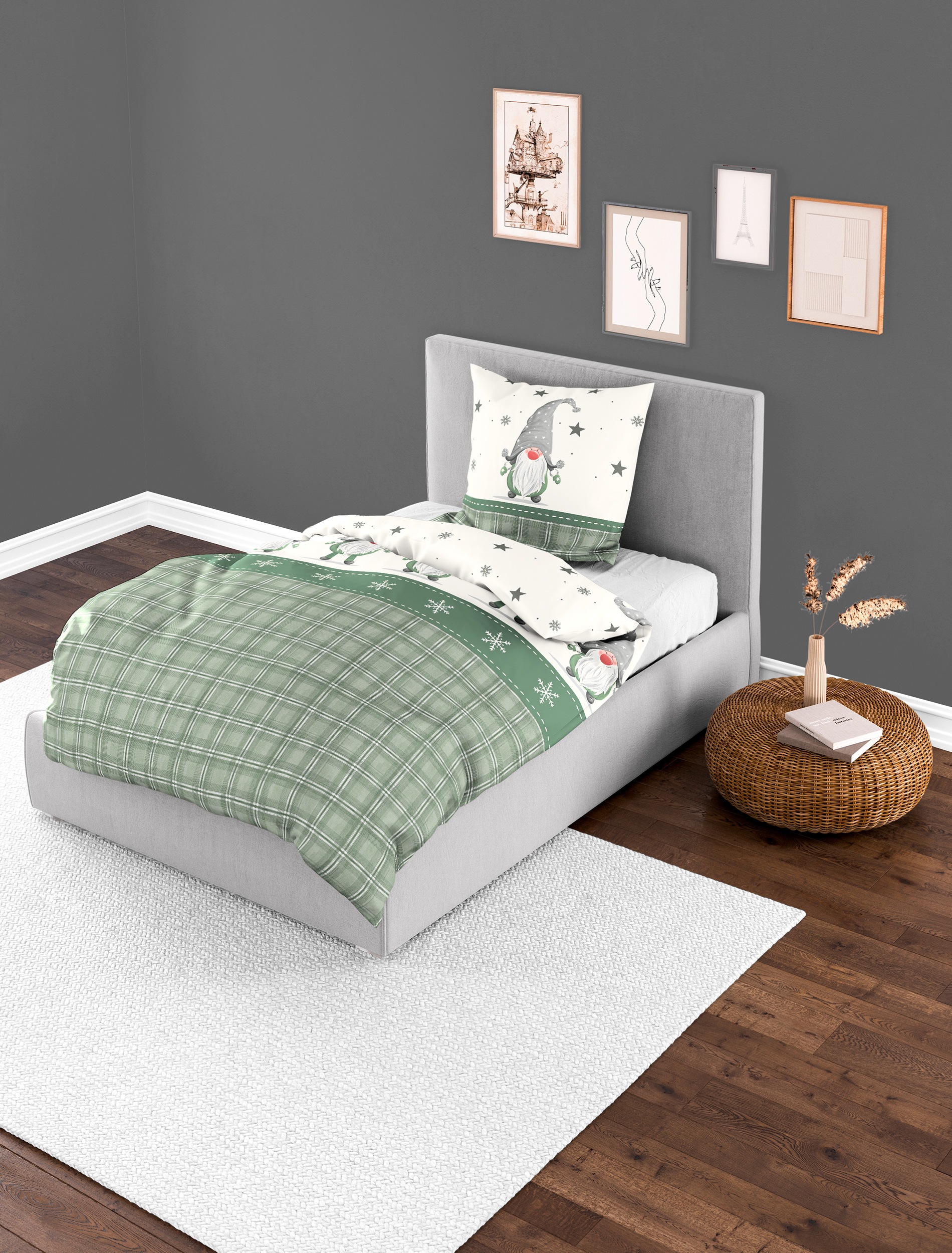 BIERBAUM Bettwäsche "3743" 2 Stk. tlg. Biber, 100 % Baumwolle, pflegeleicht günstig online kaufen