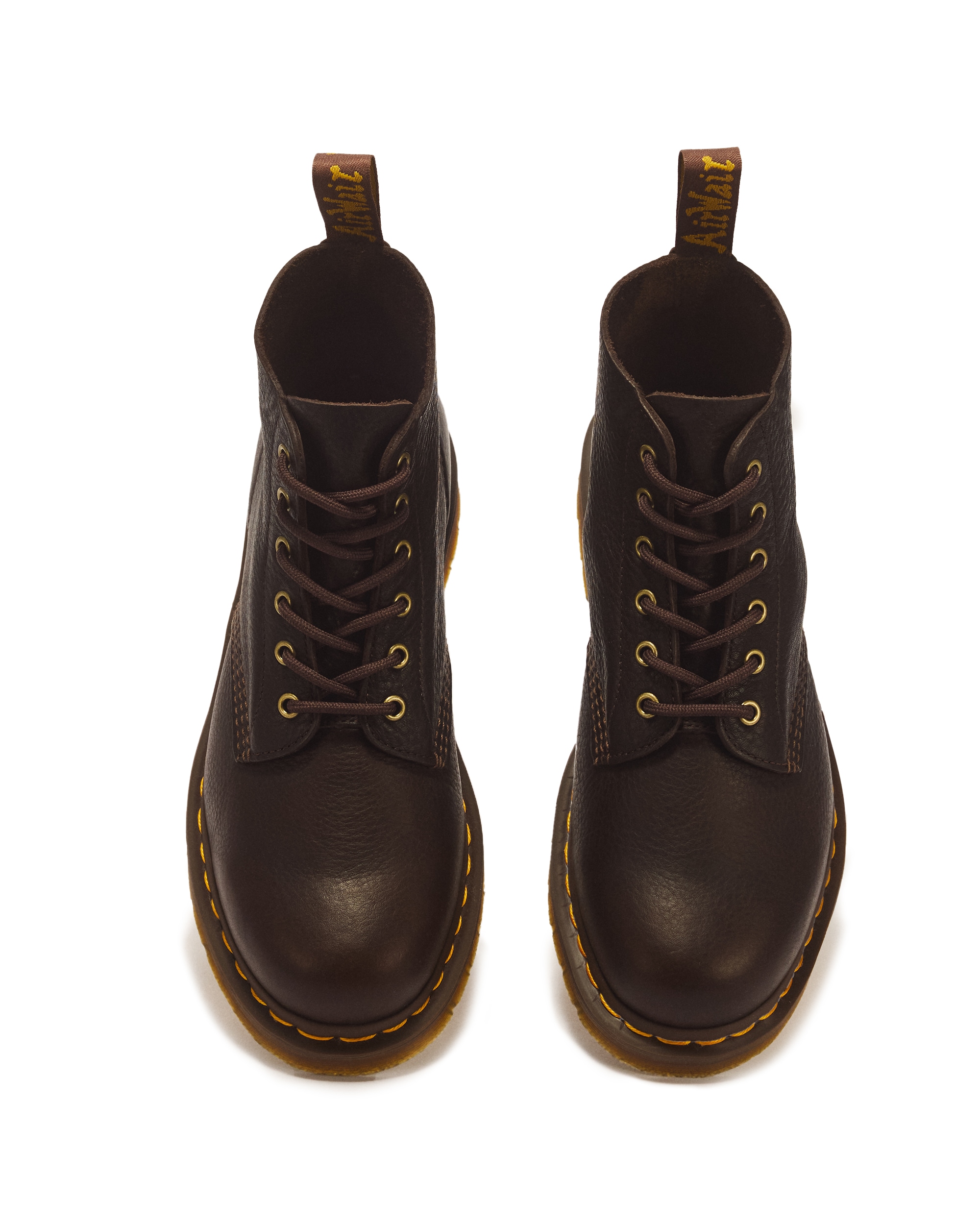 DR. MARTENS Schnürboots »101 Ub Dark Brown Ambassador«  Schnürstiefelette mit typisch gelber Rahmennaht
