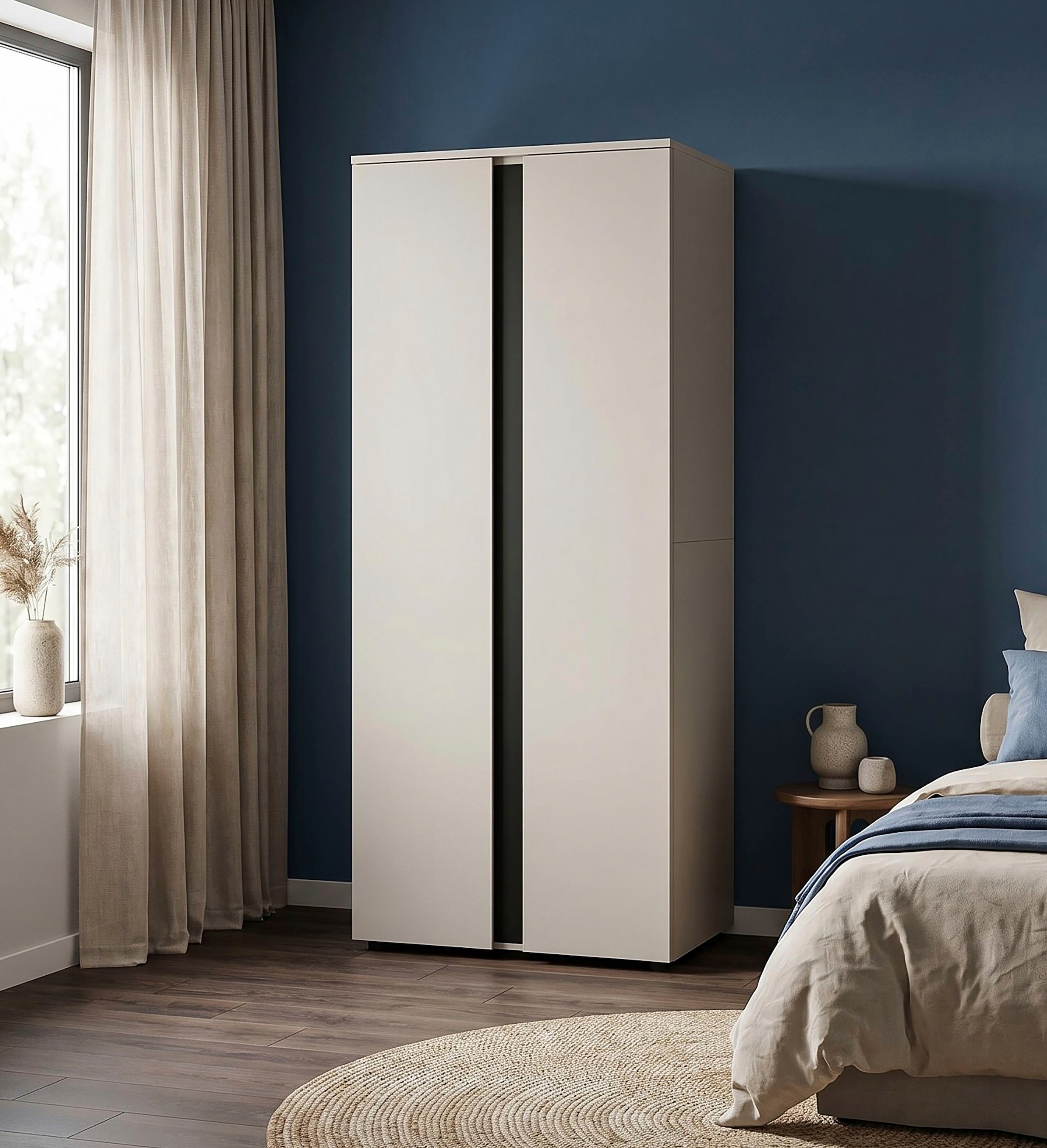 OTTO home Kleiderschrank »AXIS, in verschiedenen Breiten, Schlafzimmerschrank, Schrank« Breite 79cm, 2 Türen, 1 Kleiderstange, 3 Fächer