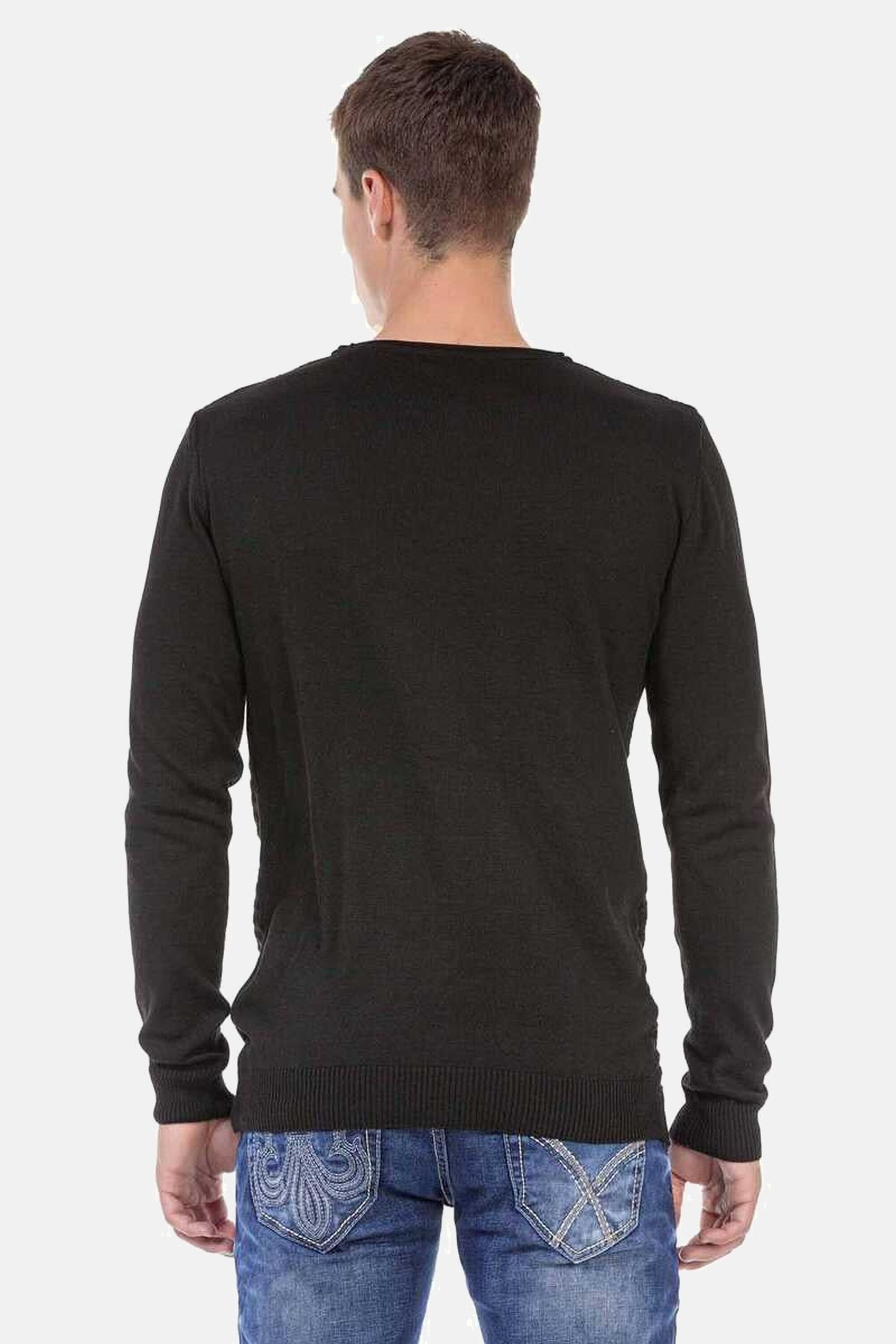 Cipo & Baxx Rundhalspullover »Pullover«, mit Zopfmuster, CP240