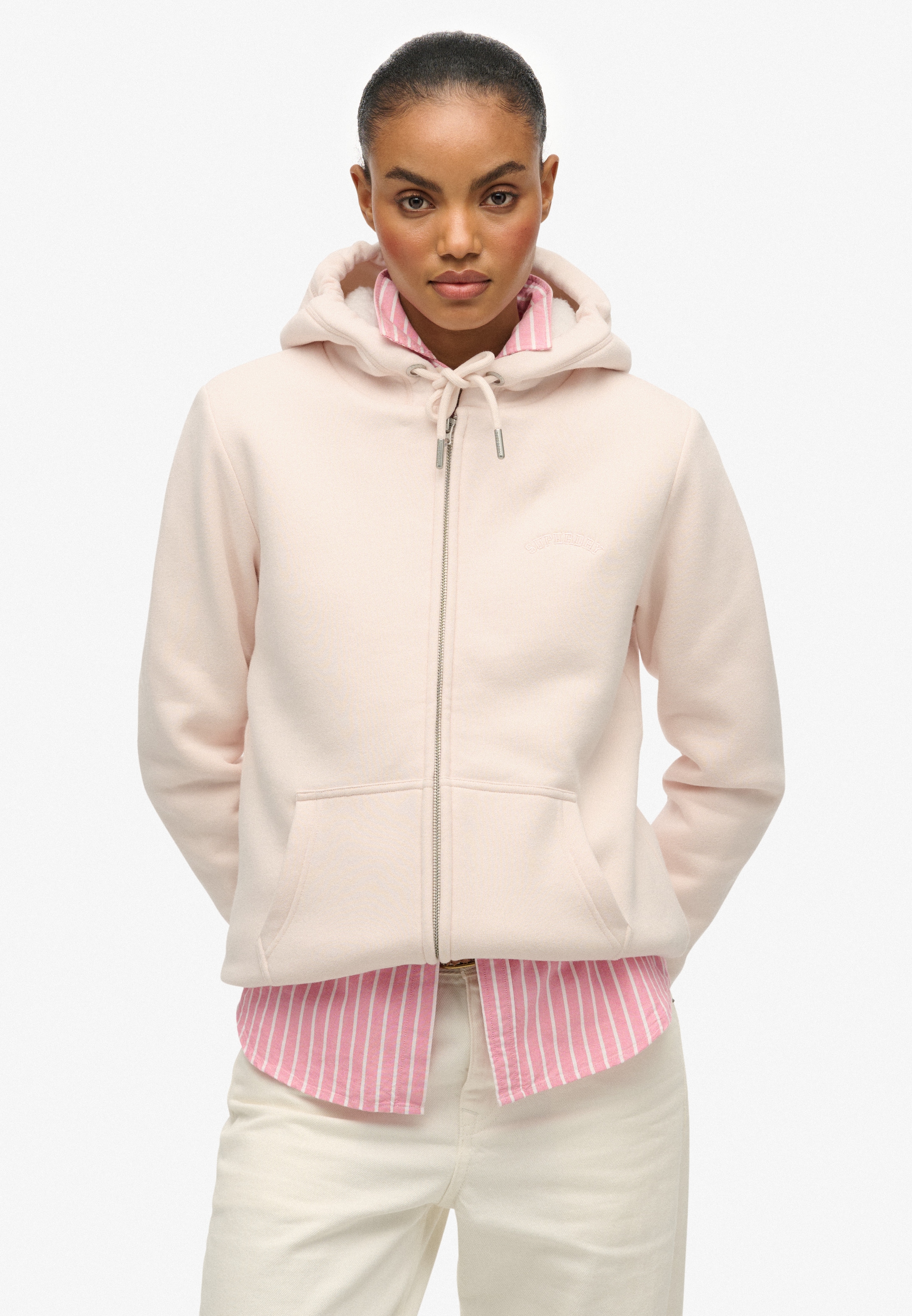 Superdry Kapuzensweatjacke "BORG LINED ZIPHOOD" günstig online kaufen