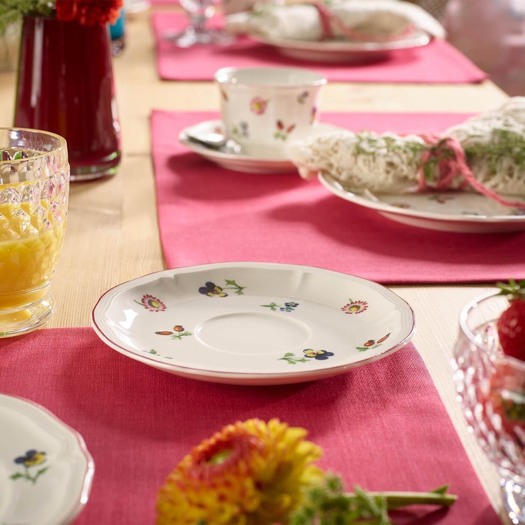Villeroy & Boch Tasse »Frühstückstassen mit Untertassen Petite Fleur 260 ml 6er Set bunt« Spülmaschinenfest, Mikrowellensicher