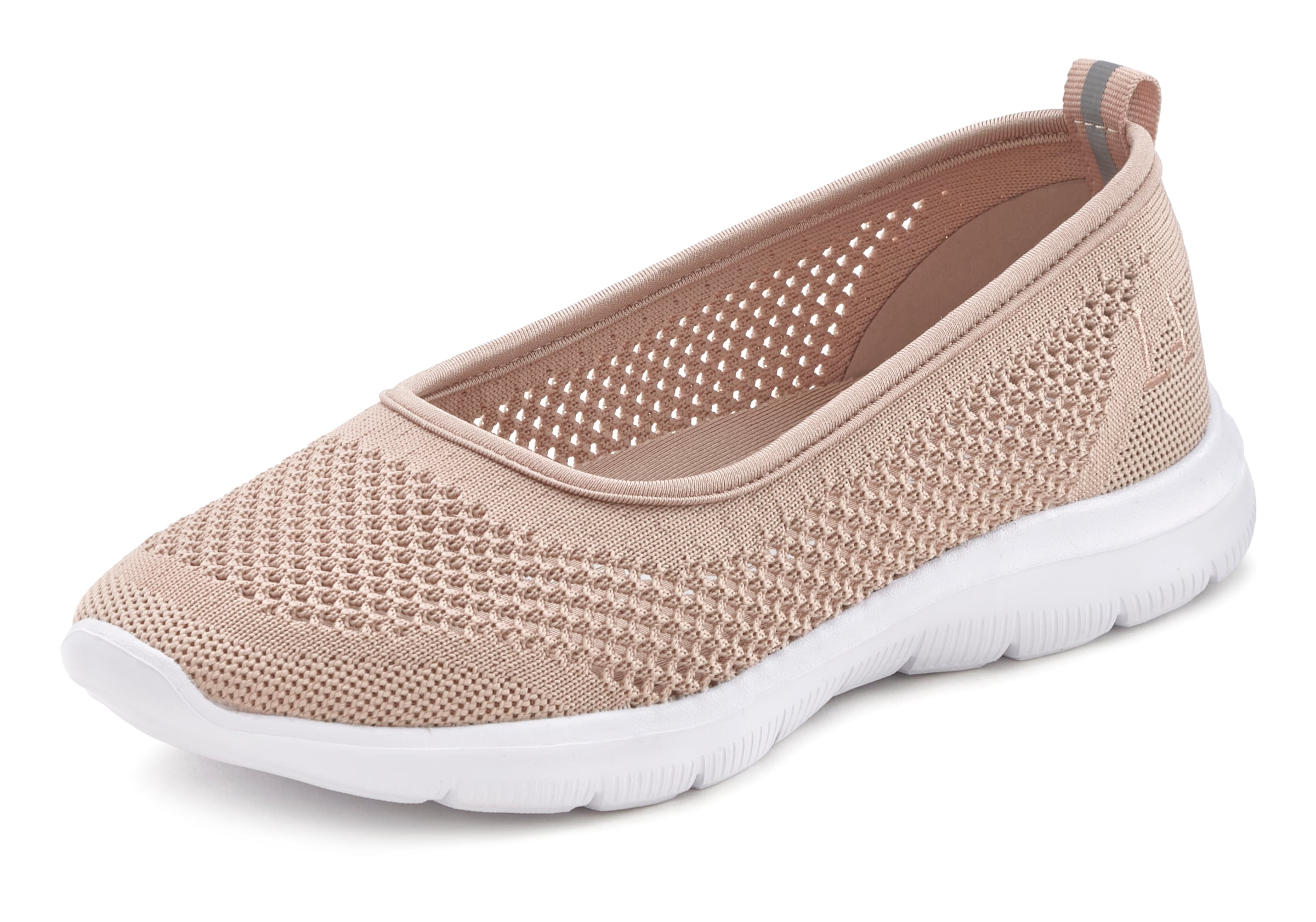 LASCANA Sneaker Ballerinas "ultraleichter Slipper, Slip-On-Sneaker", Freizeitschuh aus Mesh, weicher Innensohle VEGAN