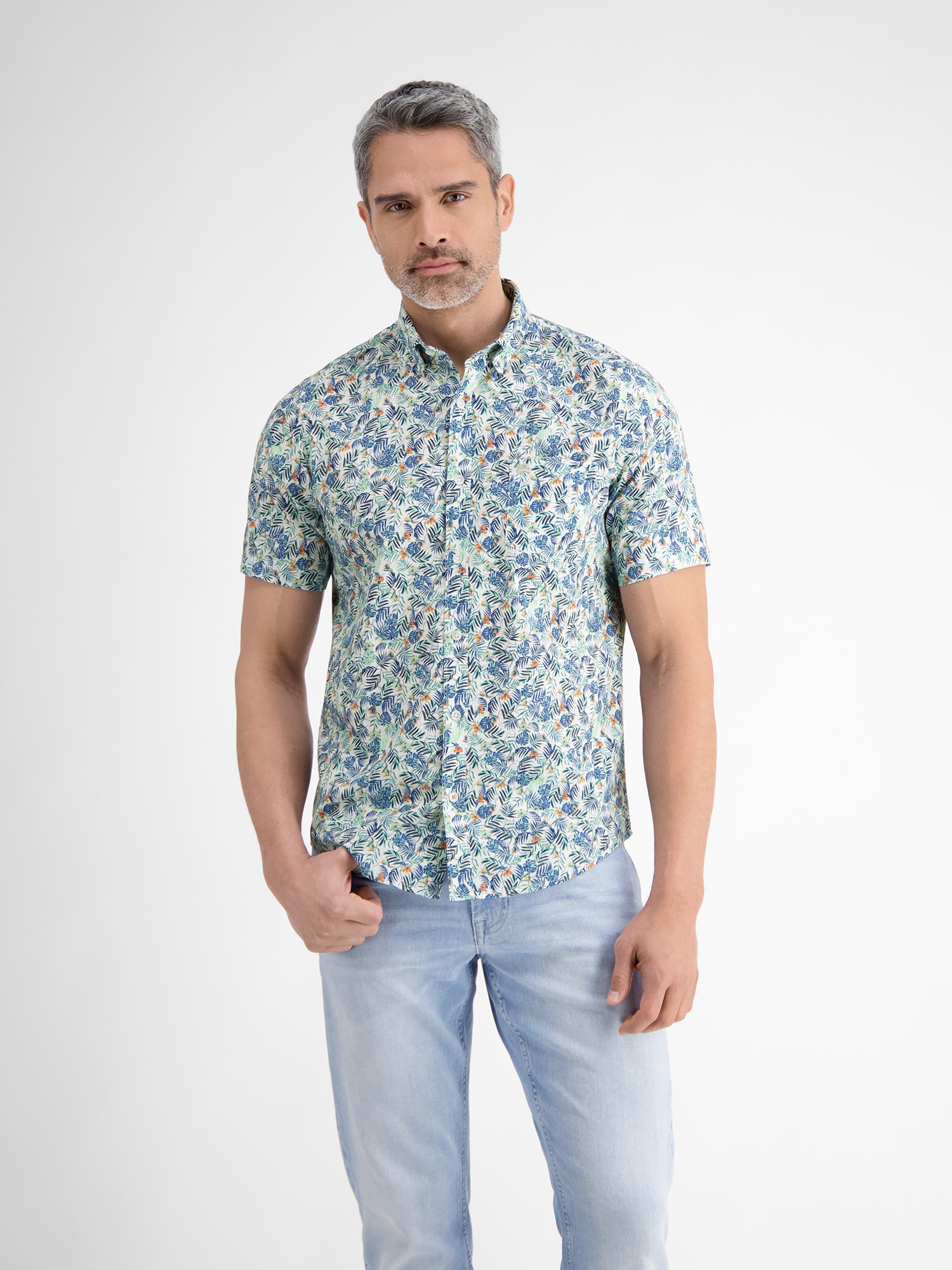 Lerros Kurzarmhemd "Herren Sommerhemd, Floral Bedruckt"