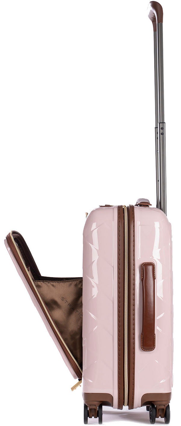 Stratic Hartschalen-Trolley »Leather&More S mit Vortasche, rose«, 4 Rollen, Handgepäck Reisekoffer Reisegepäck TSA-Zahlenschloss