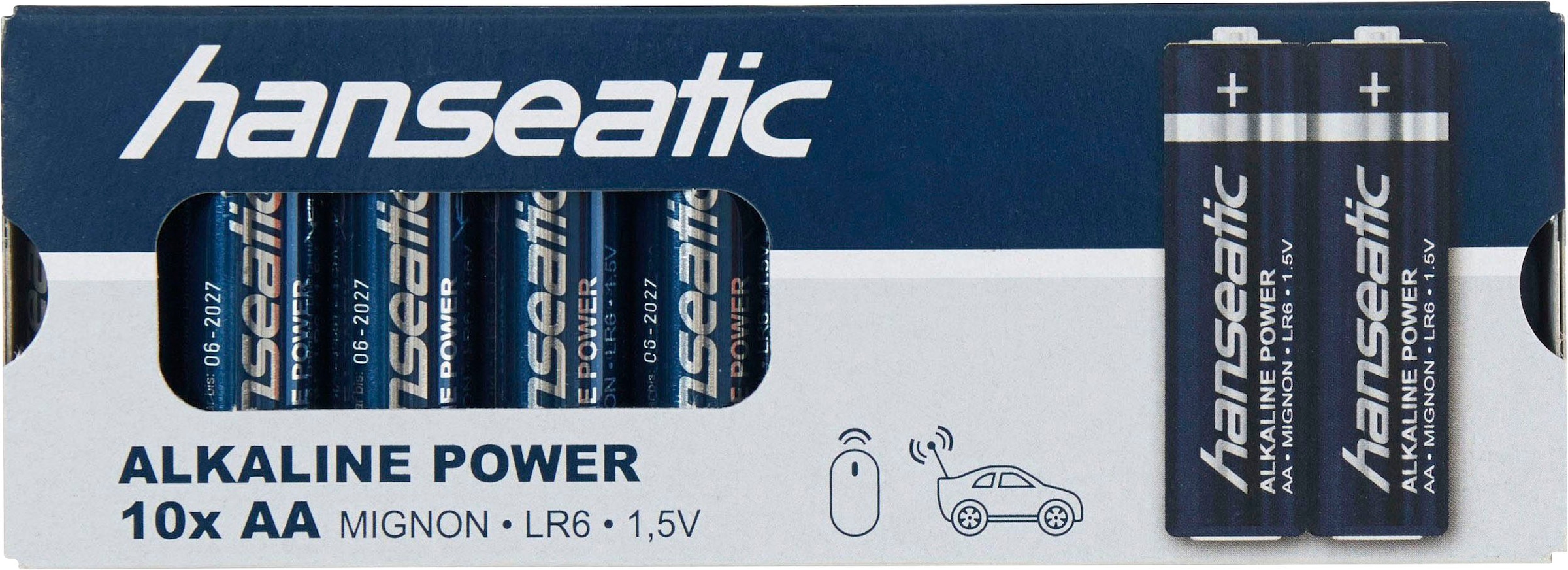 Hanseatic Batterie »100 Stück Alkaline Power, AA Mignon«, LR06, (100 St.)